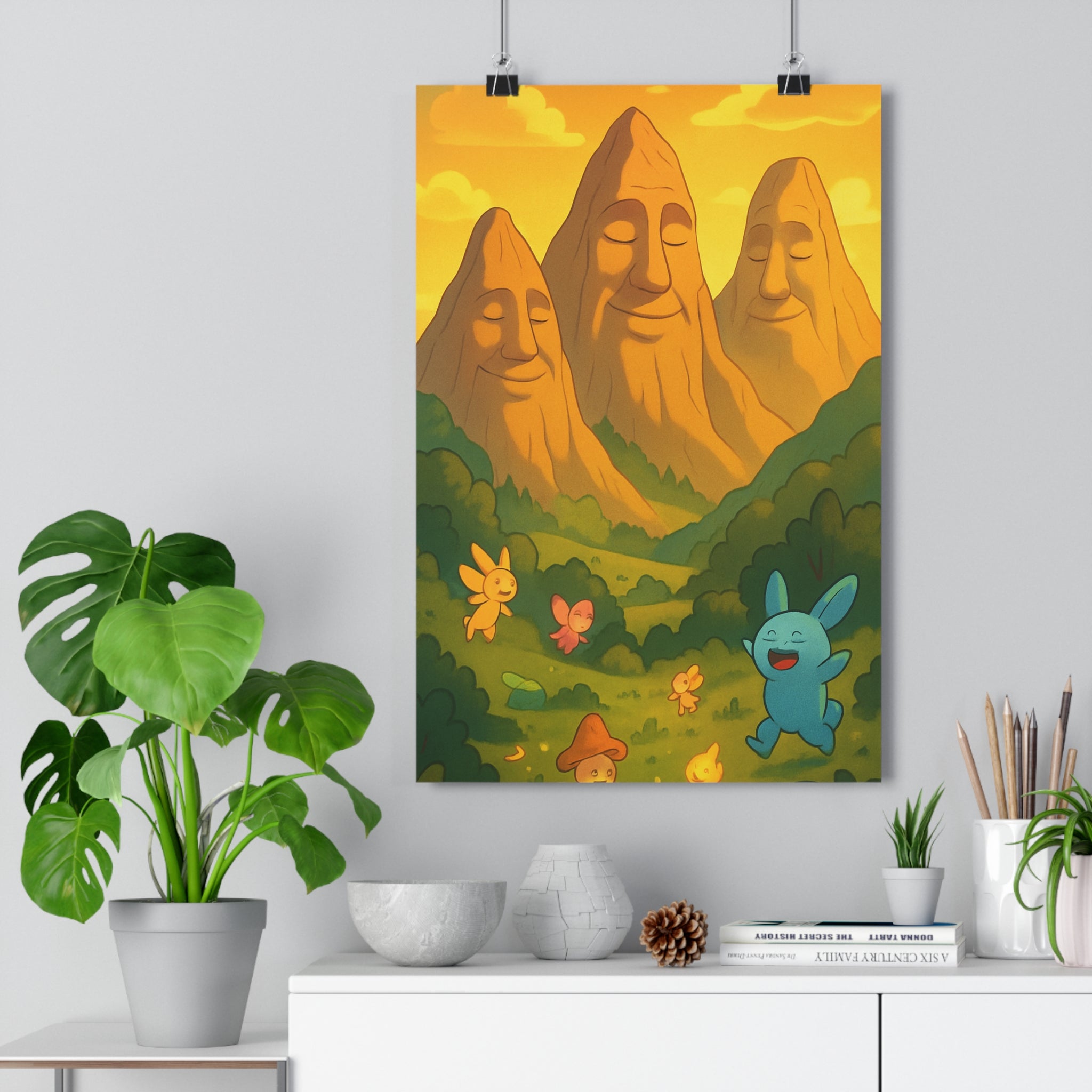 Poster décoratif conte fées enchanté enfants chambre créatif géant forêt coloré magique 30x46 qualité