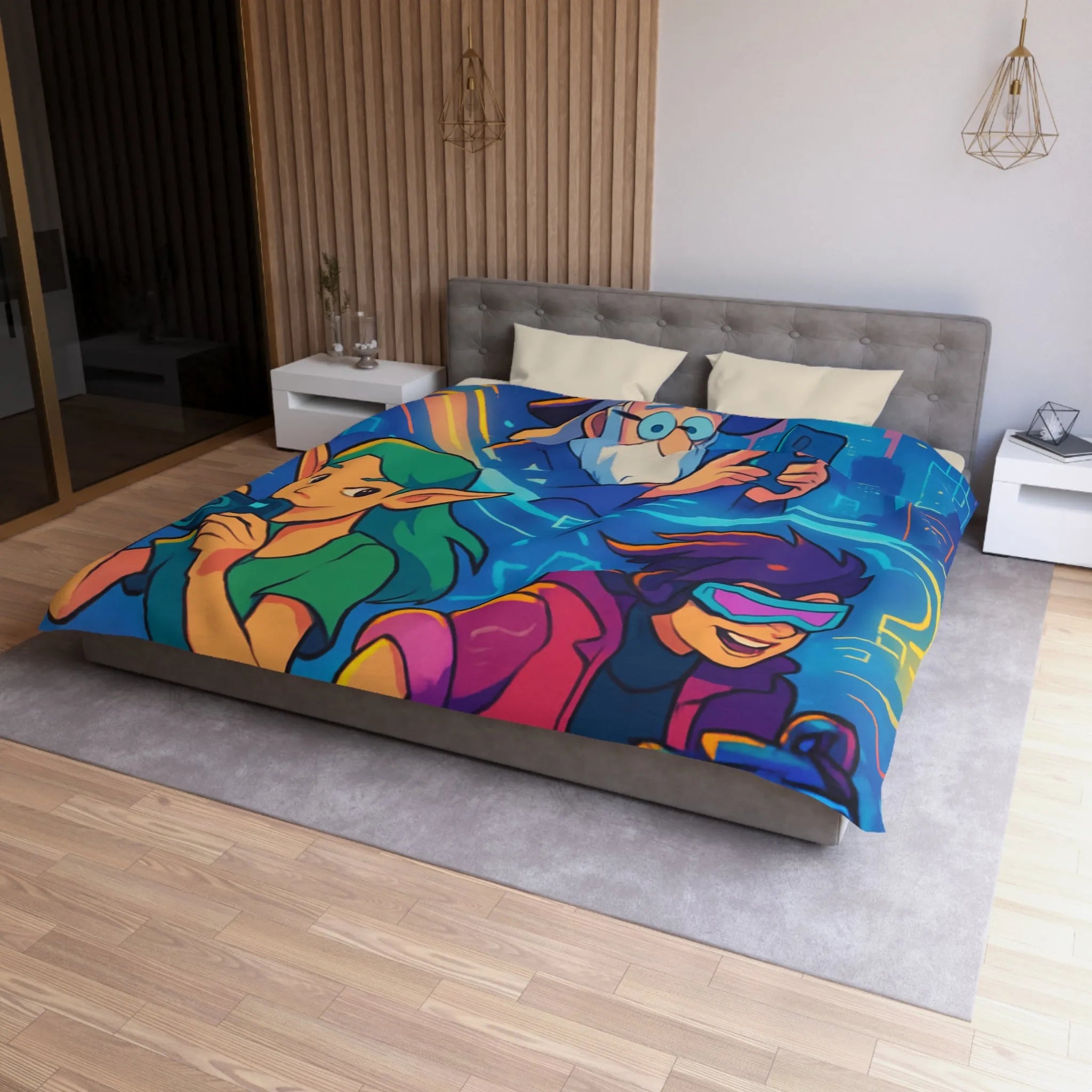 Explorez une Housse de Couette Magique avec Aventure Épique et Design Coloré de Personnages