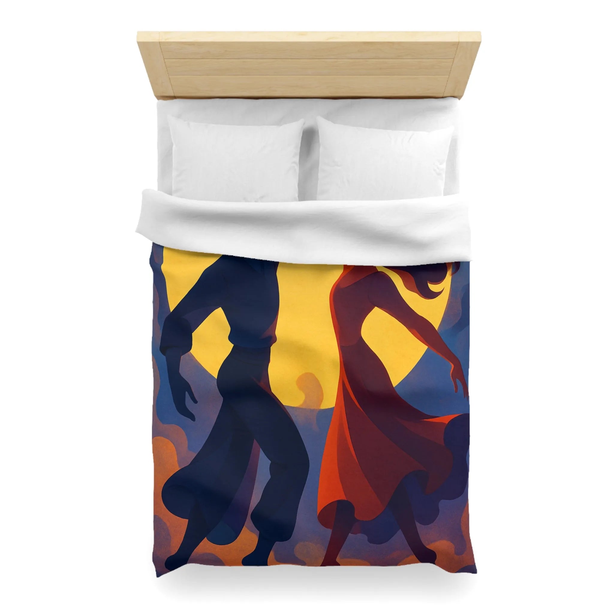 Envoûtante danse romantique sous une pleine lune lumineuse pour votre chambre élégante