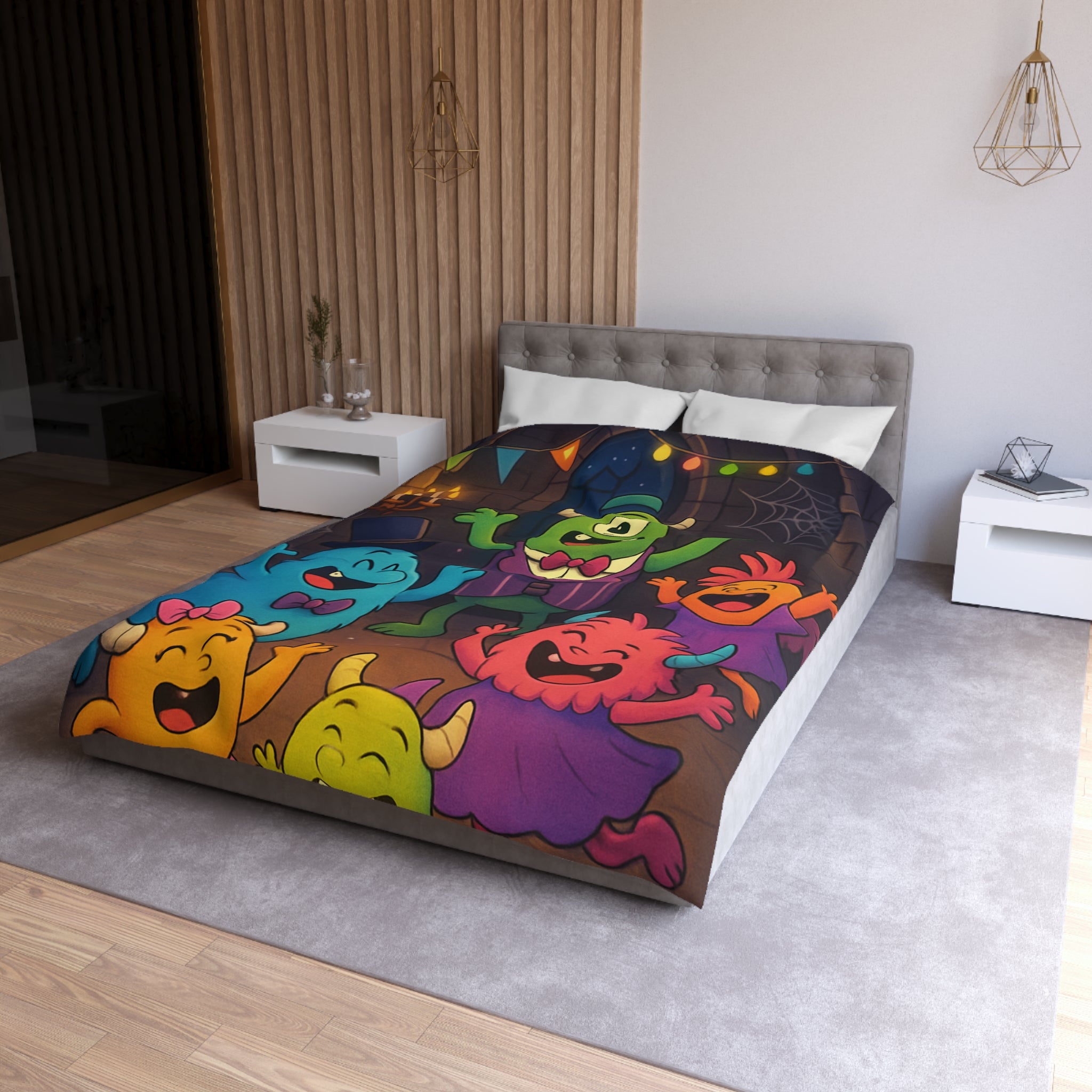 Housse de Couette Microfibre Design Artistique Moderne Décoration Chambre Confort Premium