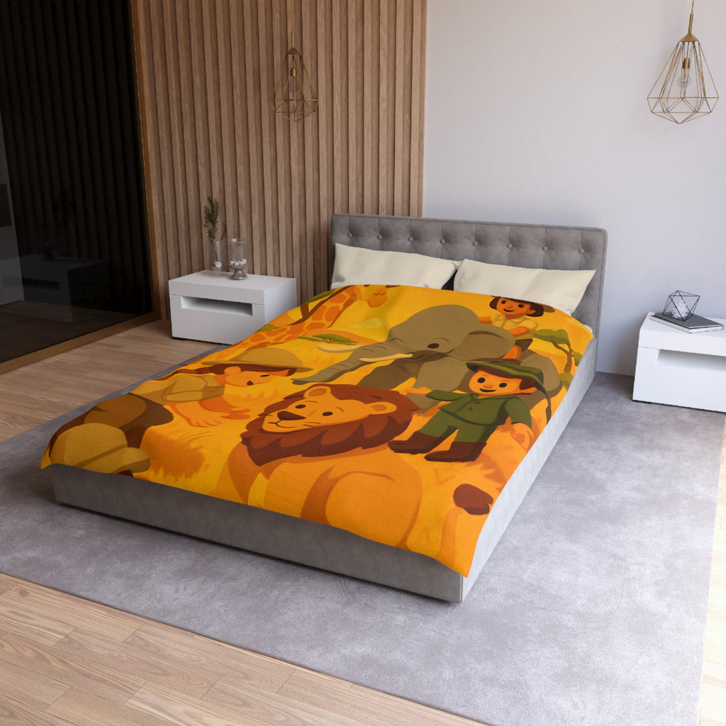 Safari Coloré pour Enfants avec Animaux Amicaux dans la Savane Dorée et Ensoleillée