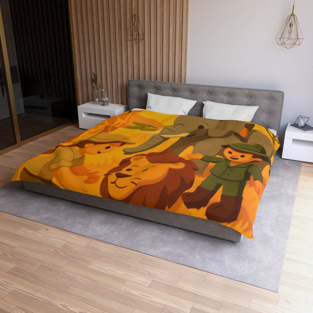 Safari Coloré pour Enfants avec Animaux Amicaux dans la Savane Dorée et Ensoleillée