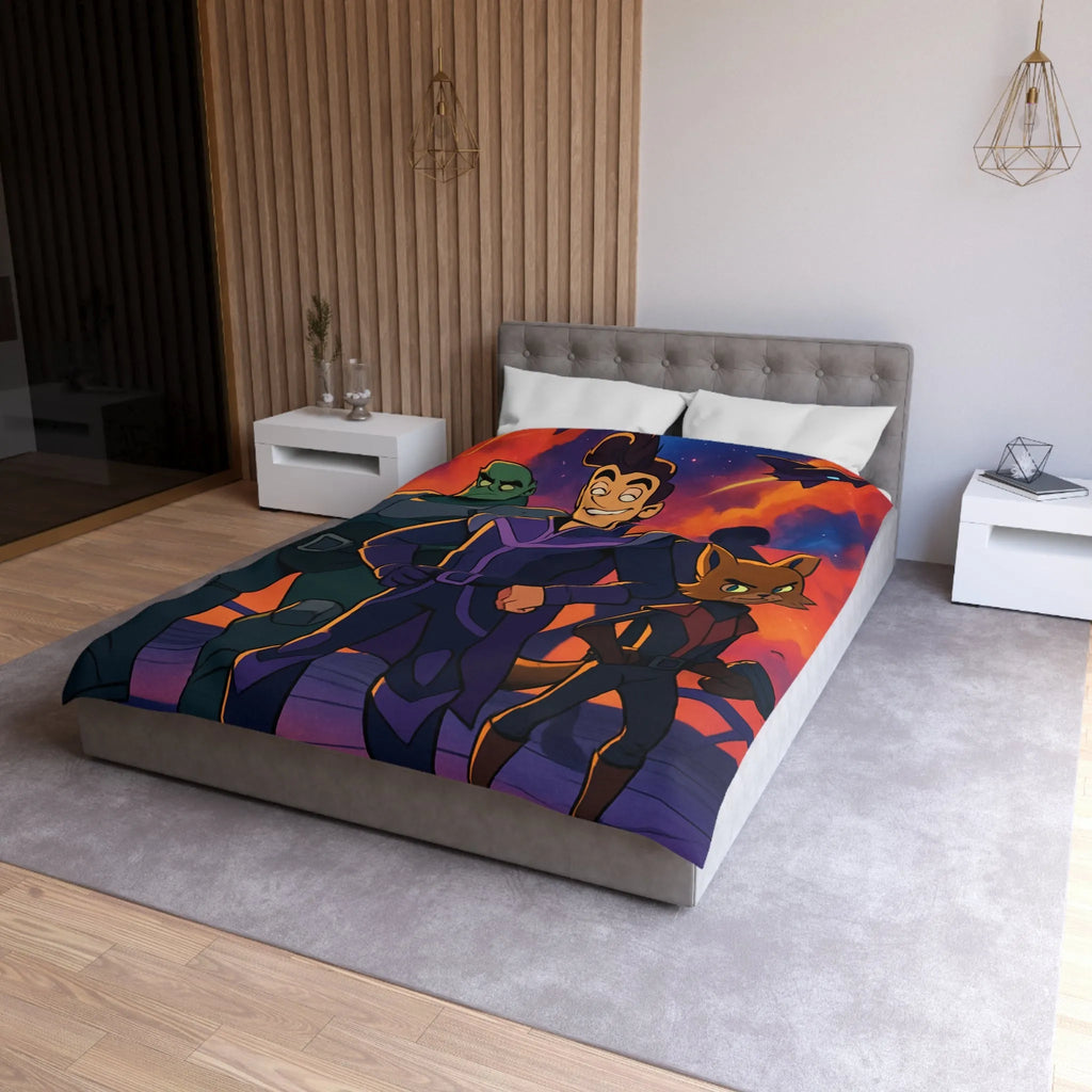 Housse de Couette Microfibre Art Graphique Contemporain Style Décoratif Chambre Tendance