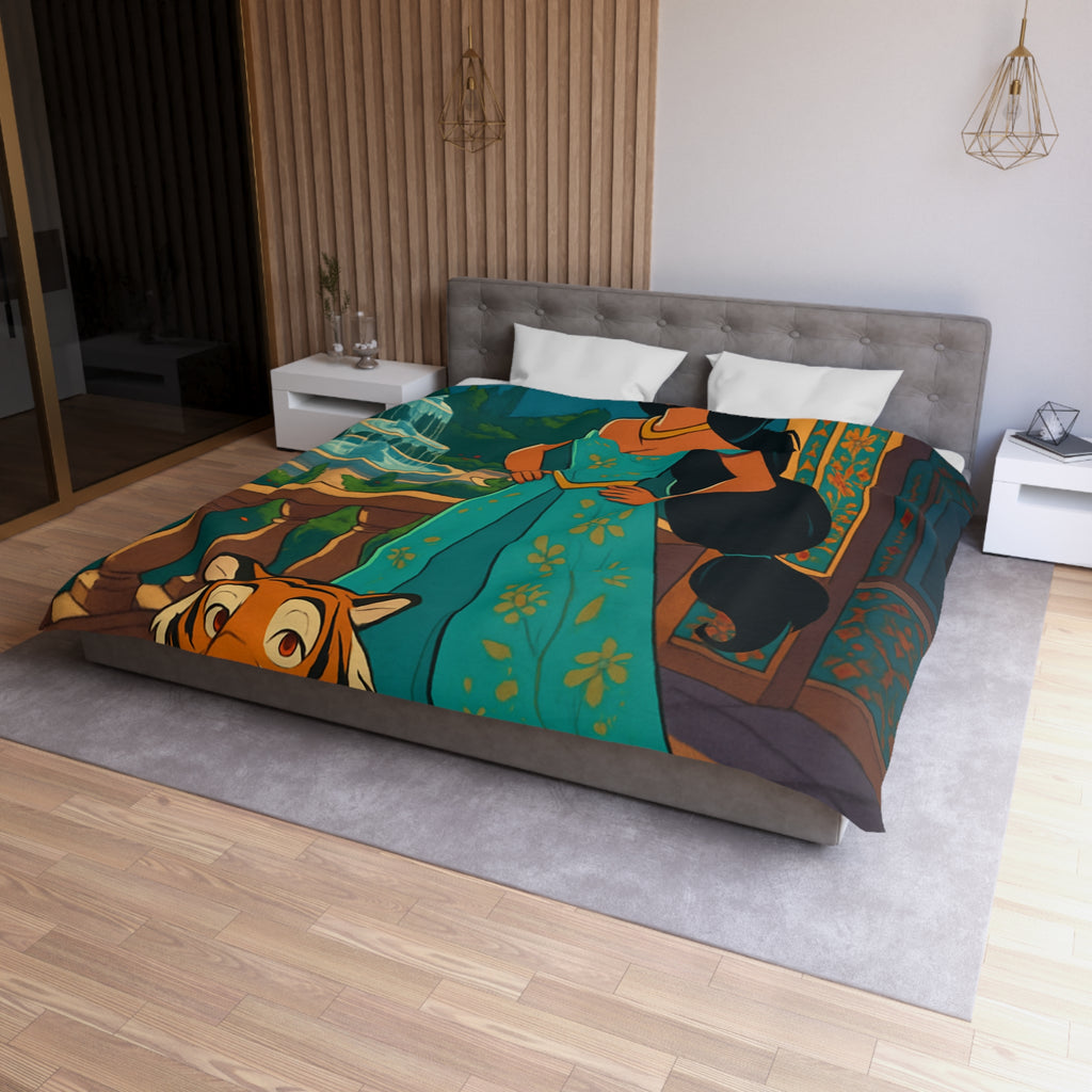 Housse de Couette Microfibre Motif Créatif Original Style Contemporain Chambre Élégante