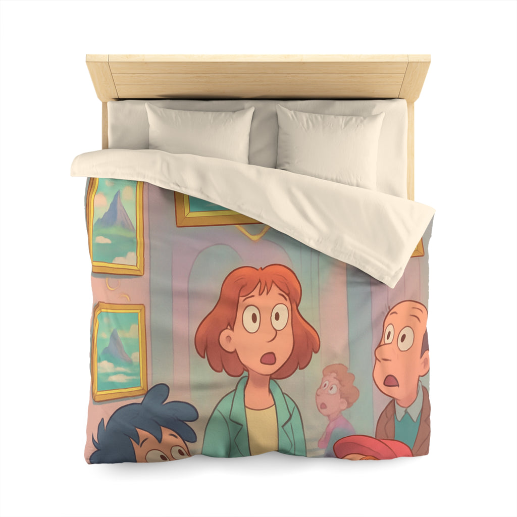 Housse de Couette Microfibre Design Artistique Moderne Décoration Chambre Confort Premium