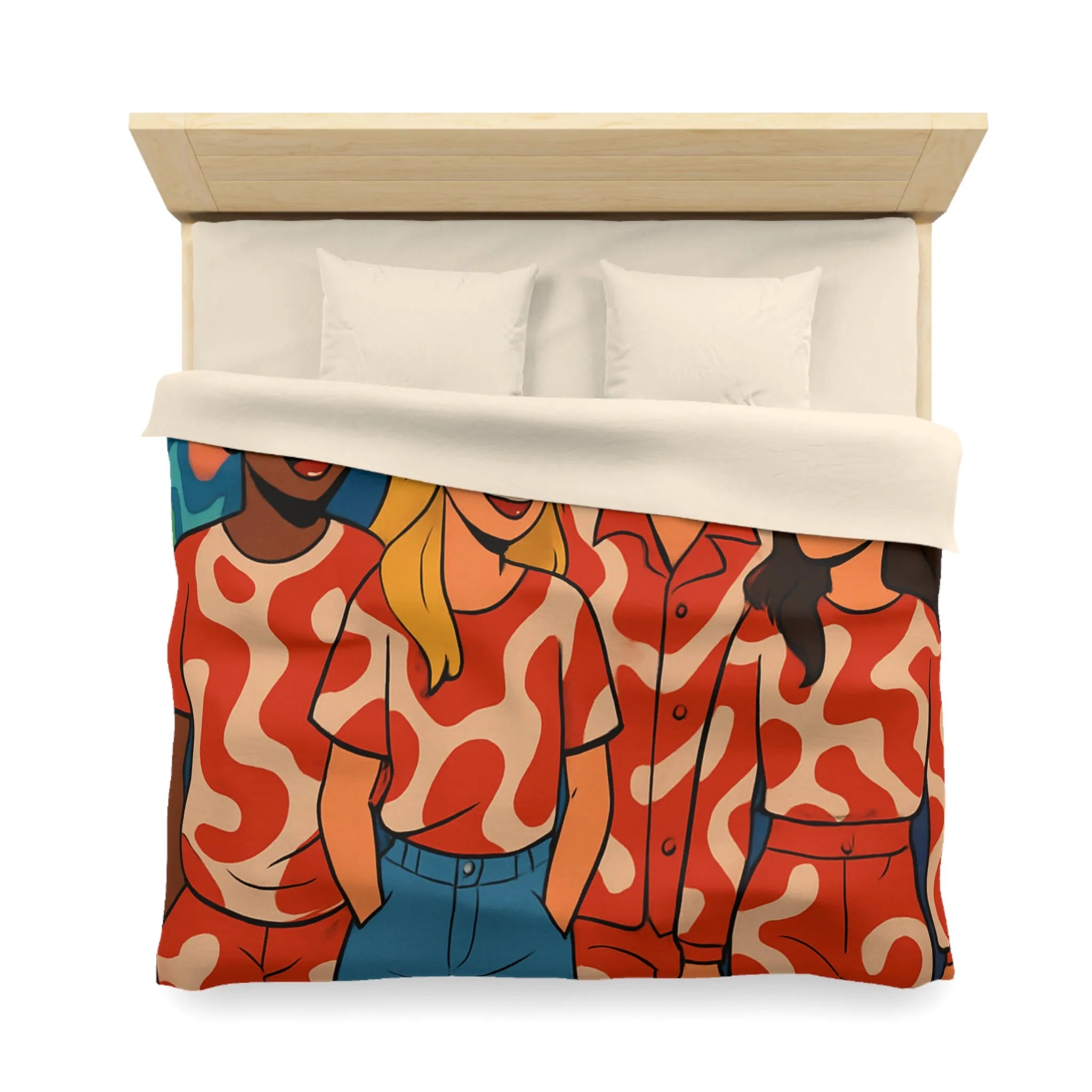 Housse de couette colorée avec design graphique enroulant style moderne pour chambre urbaine