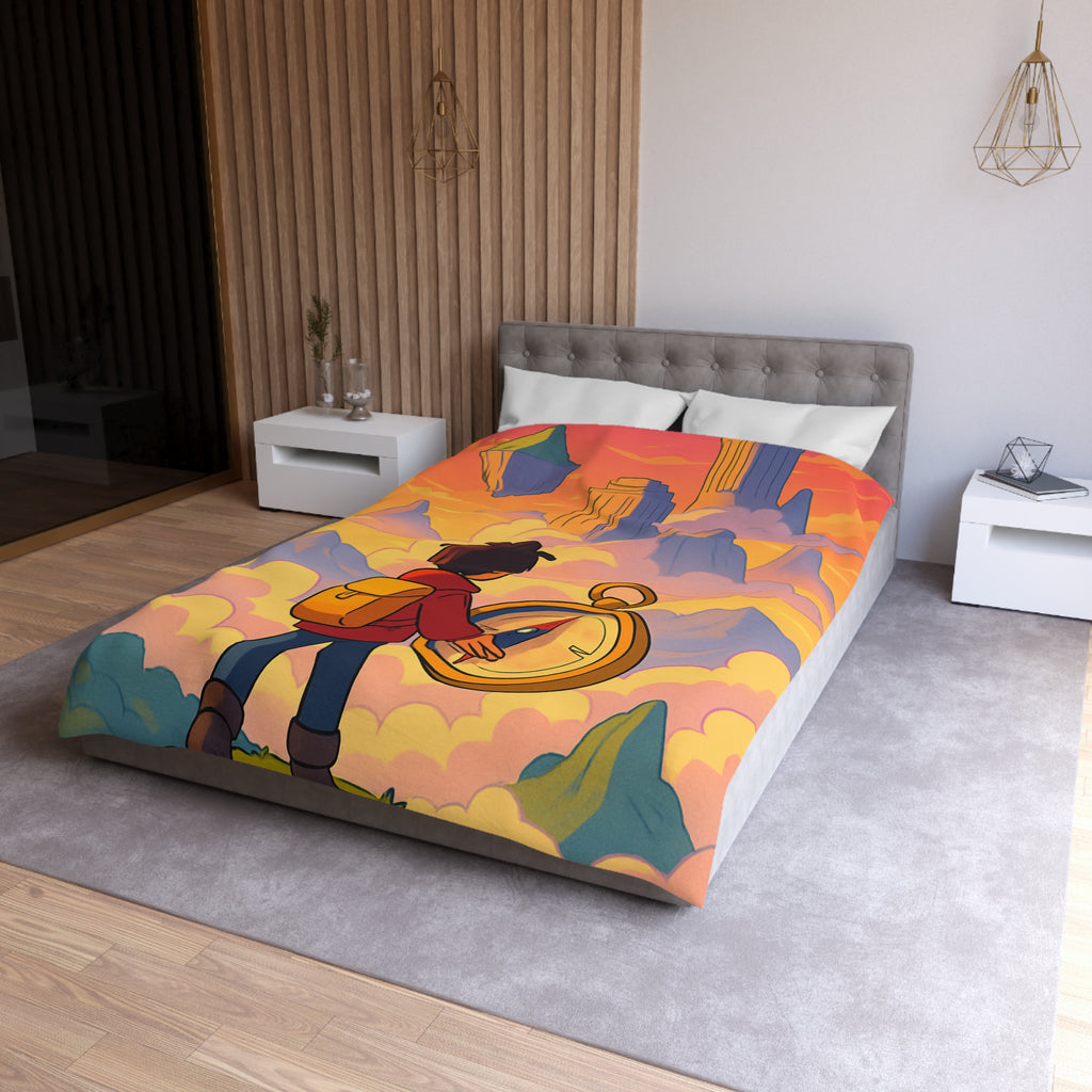 Housse de Couette Microfibre Motif Créatif Original Style Contemporain Chambre Élégante