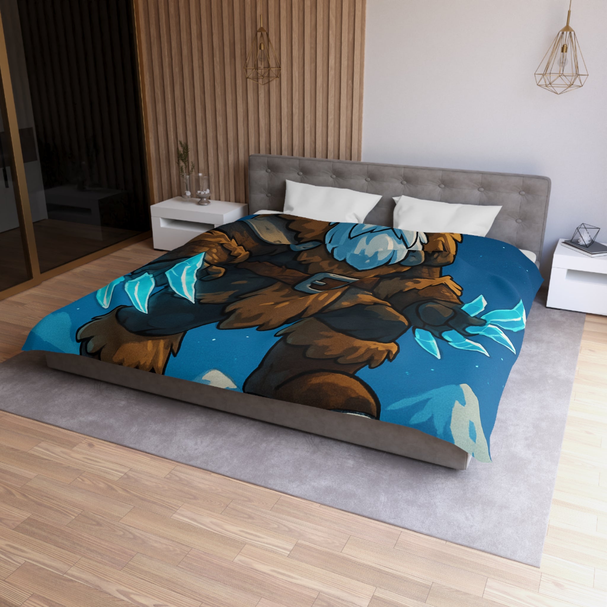 Housse de Couette Microfibre Motif Créatif Original Style Contemporain Chambre Élégante