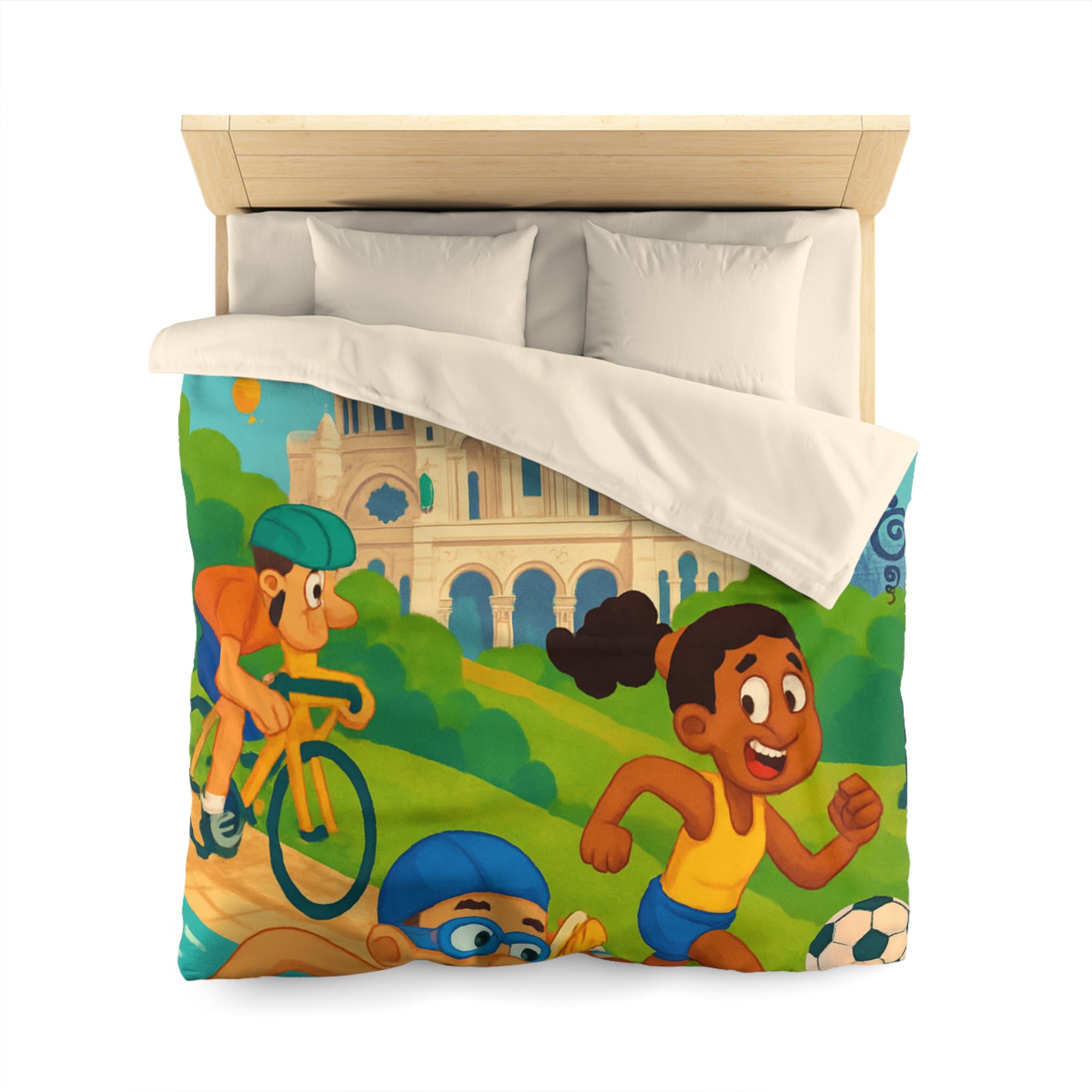 Housse de Couette Microfibre Illustration Unique Design Moderne Décoration Intérieure Raffinée