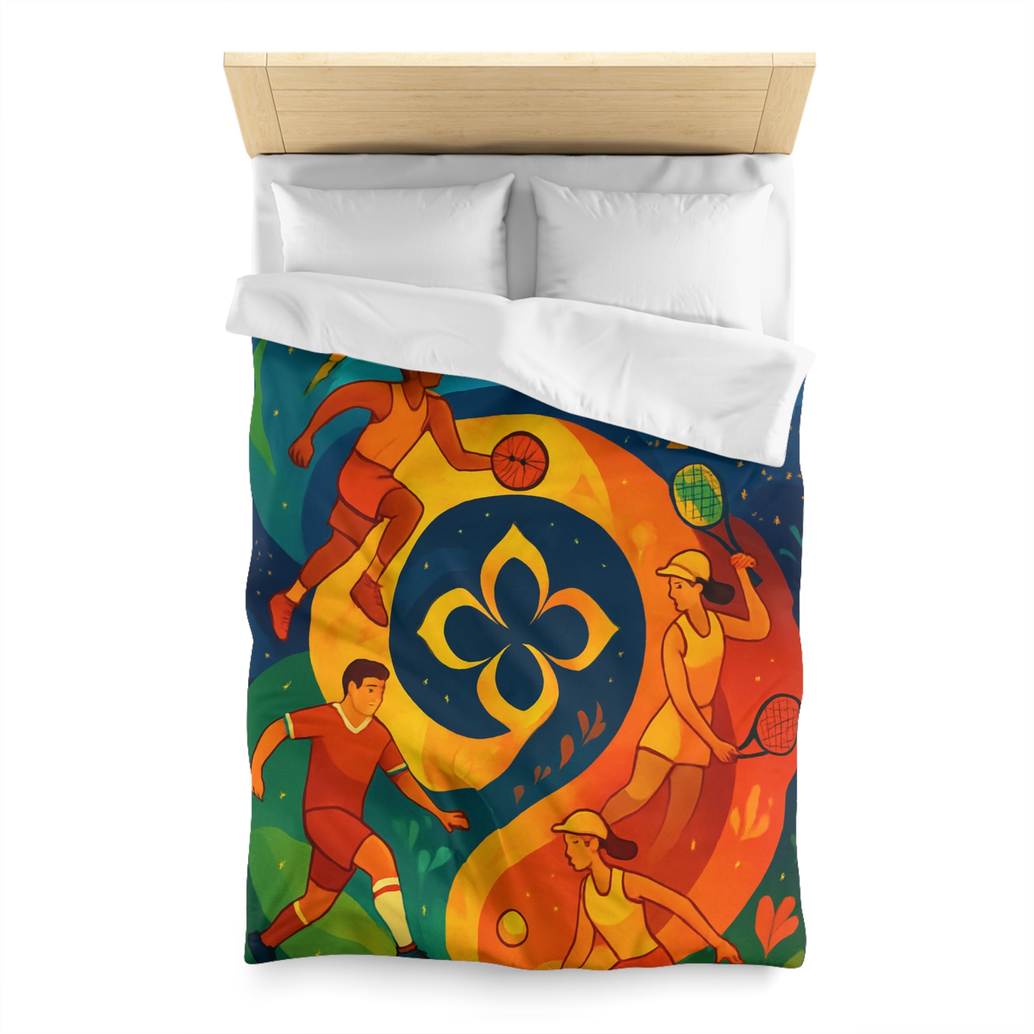 Housse de Couette Microfibre Illustration Unique Design Moderne Décoration Intérieure Raffinée