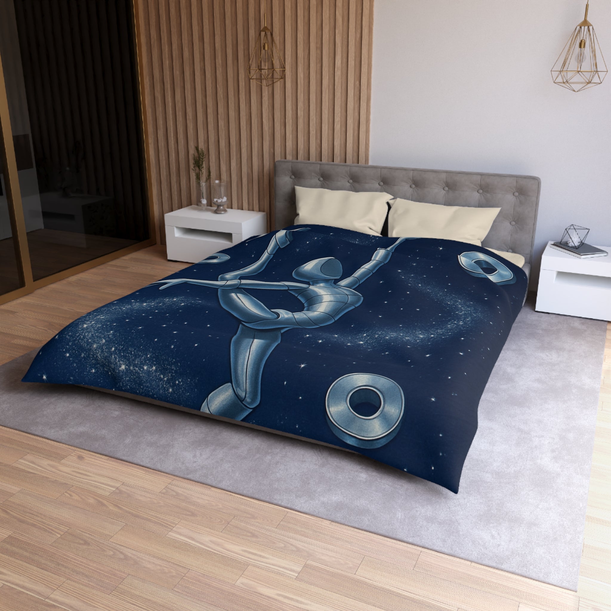 Housse de Couette Microfibre Illustration Unique Design Moderne Décoration Intérieure Raffinée