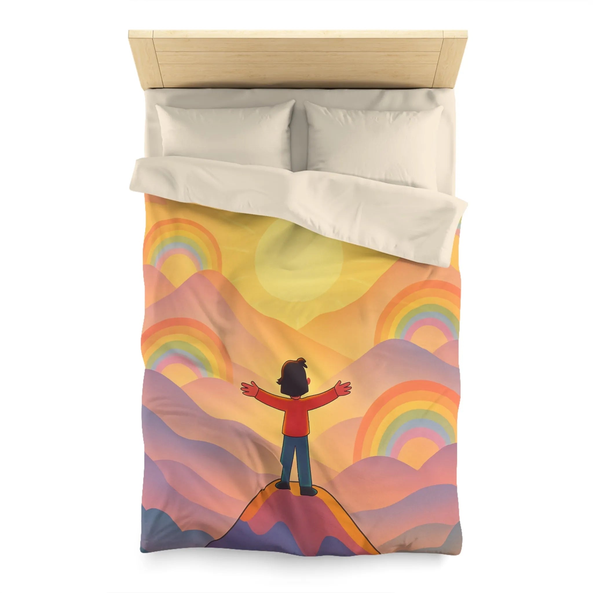 Housse de Couette Microfibre Art Graphique Contemporain Style Décoratif Chambre Tendance