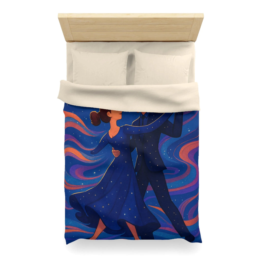 Housse de couette dansante sous la lune avec motif étoilé coloré et romantique