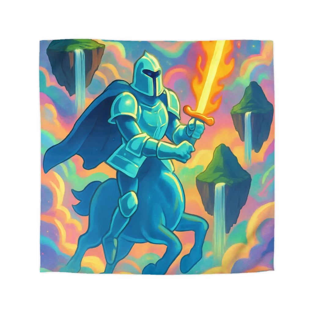 Chevalier Mystique et Centaure Bleu sur Nuages avec Épée Enflammée Fantastique
