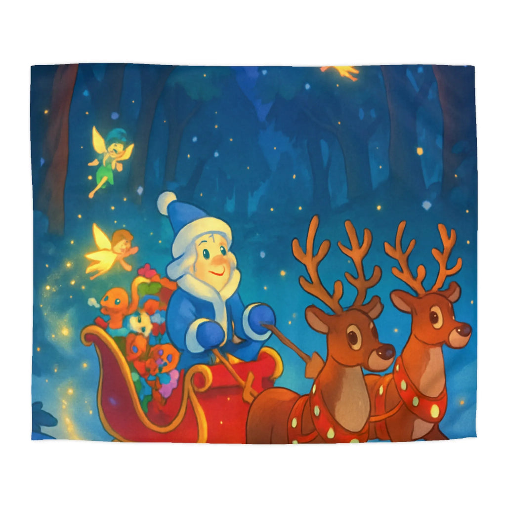 Housse de Couette Enchantée avec Lutin Magique, Fées Lumineuses et Rennes Pétillants dans Forêt