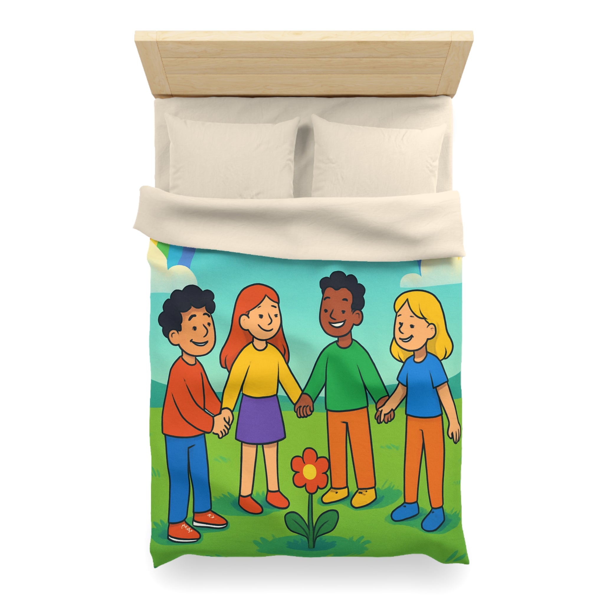 Housse de Couette Microfibre Illustration Unique Design Moderne Décoration Intérieure Raffinée