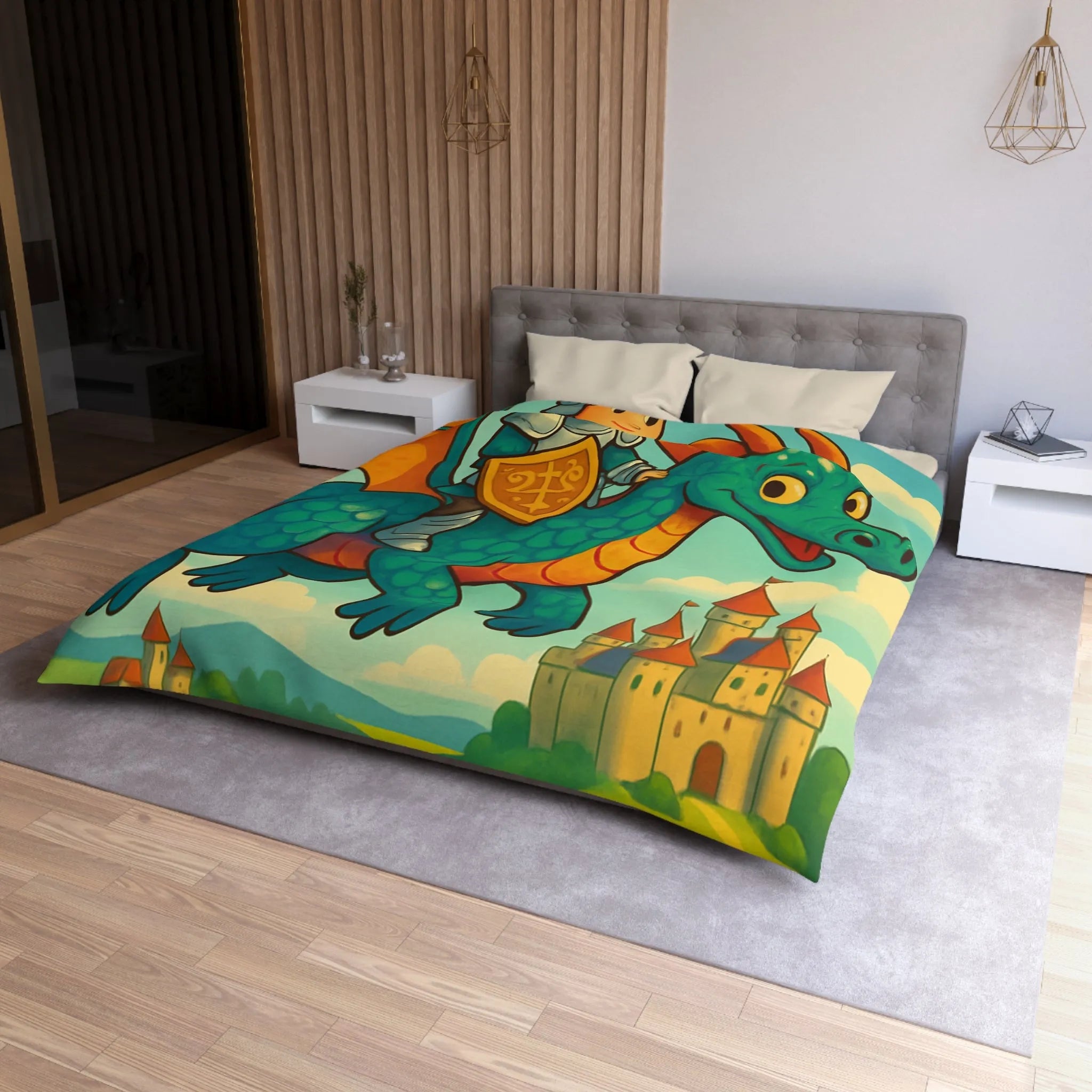 Housse de Couette Microfibre Art Graphique Contemporain Style Décoratif Chambre Tendance