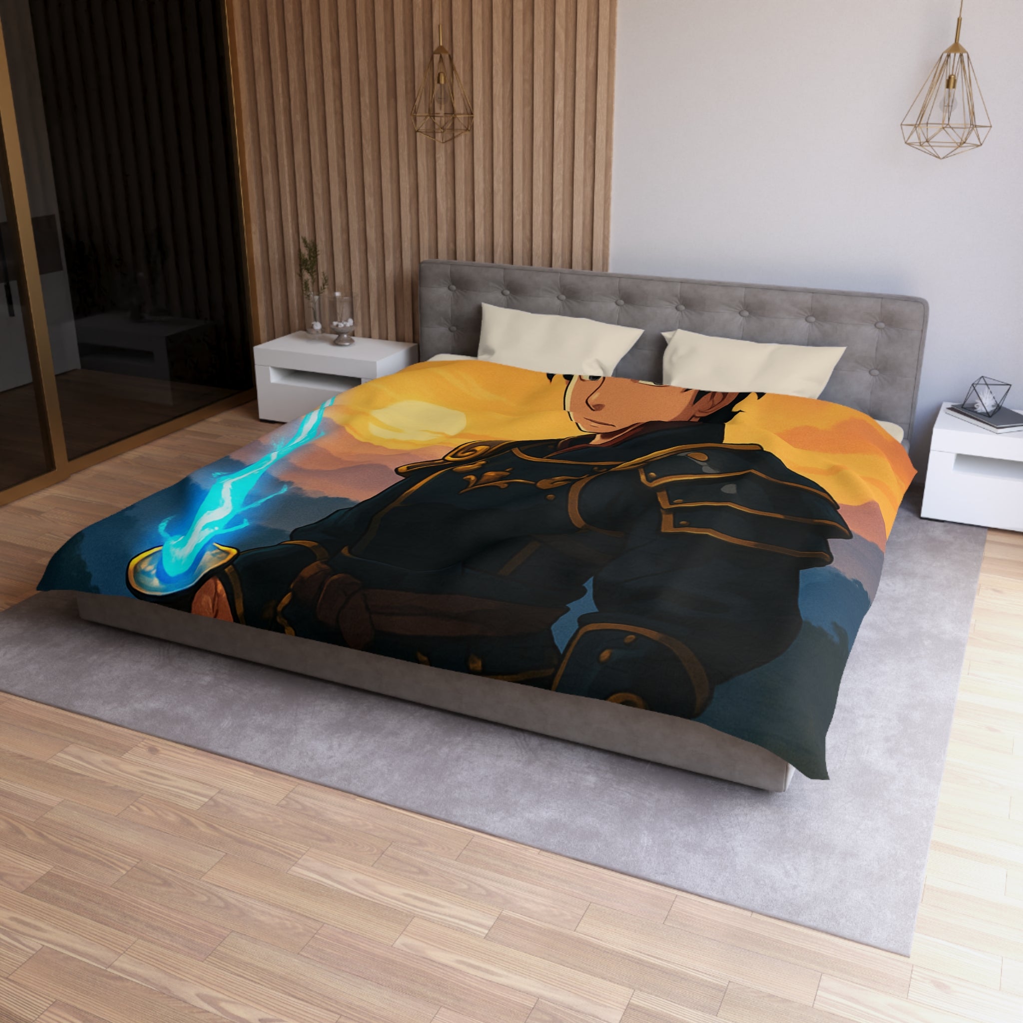 Housse de Couette Microfibre Motif Créatif Original Style Contemporain Chambre Élégante