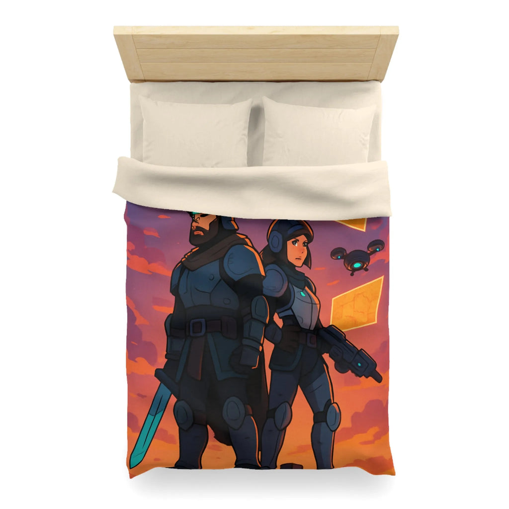 Explorez des mondes futuristes avec cette housse de couette au design captivant