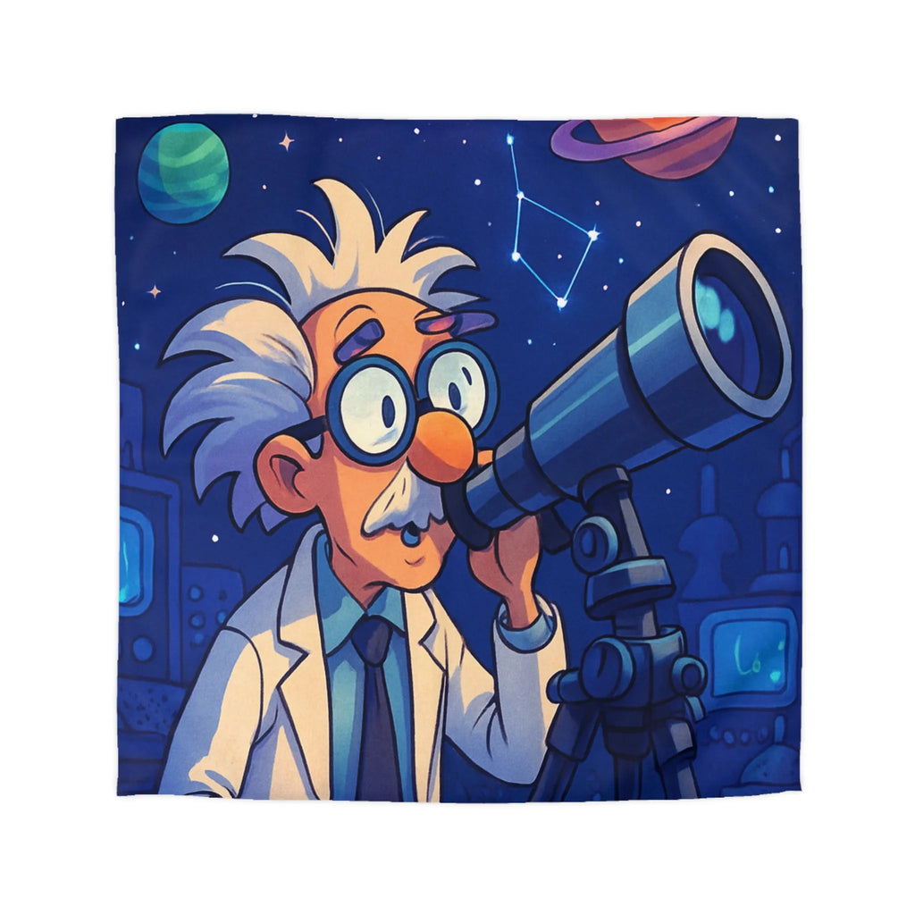 Housse de Couette Enseignant Passionné Astronomie Télescope Étoiles Planètes Enfants Chambre Décorative