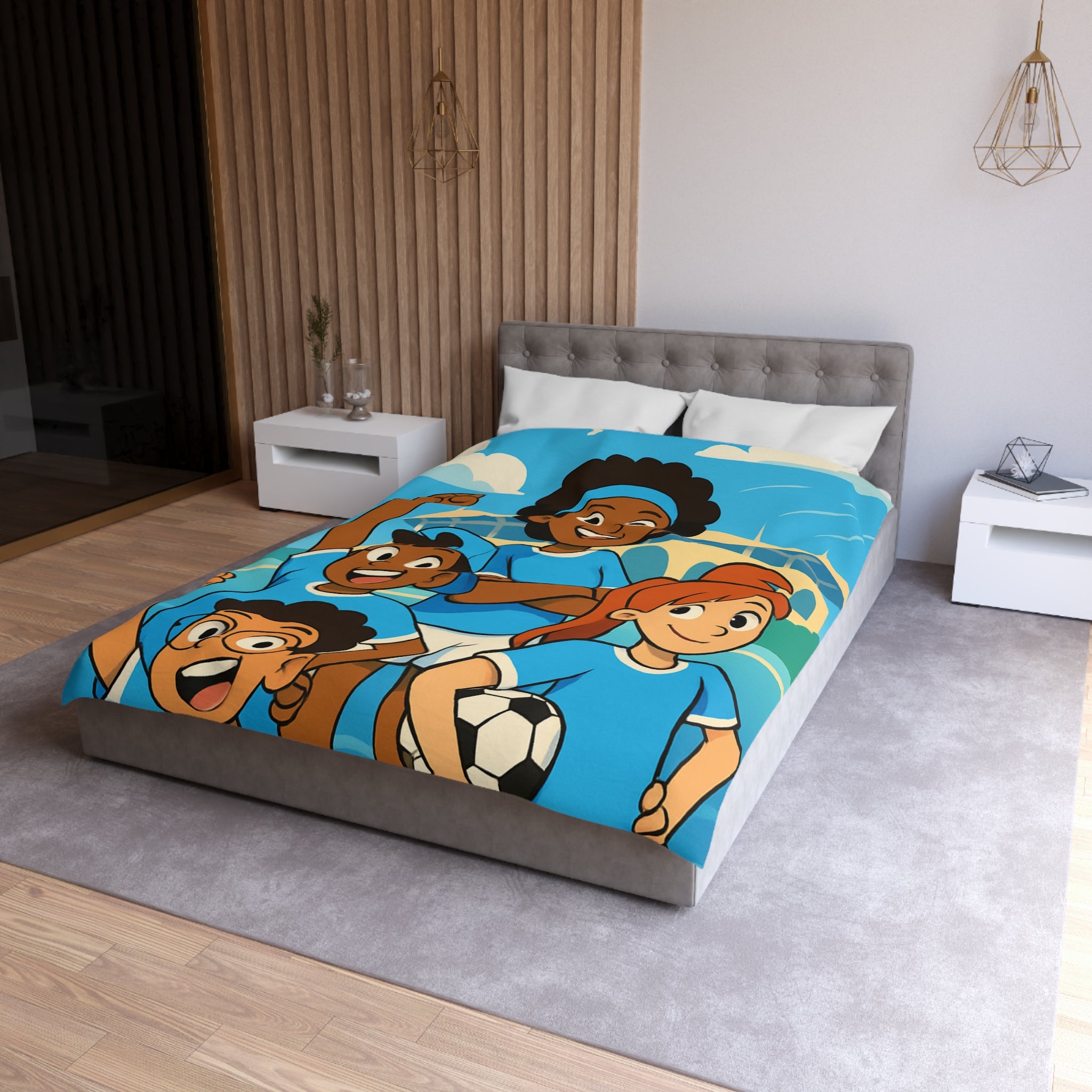 Housse de Couette Microfibre Illustration Unique Design Moderne Décoration Intérieure Raffinée