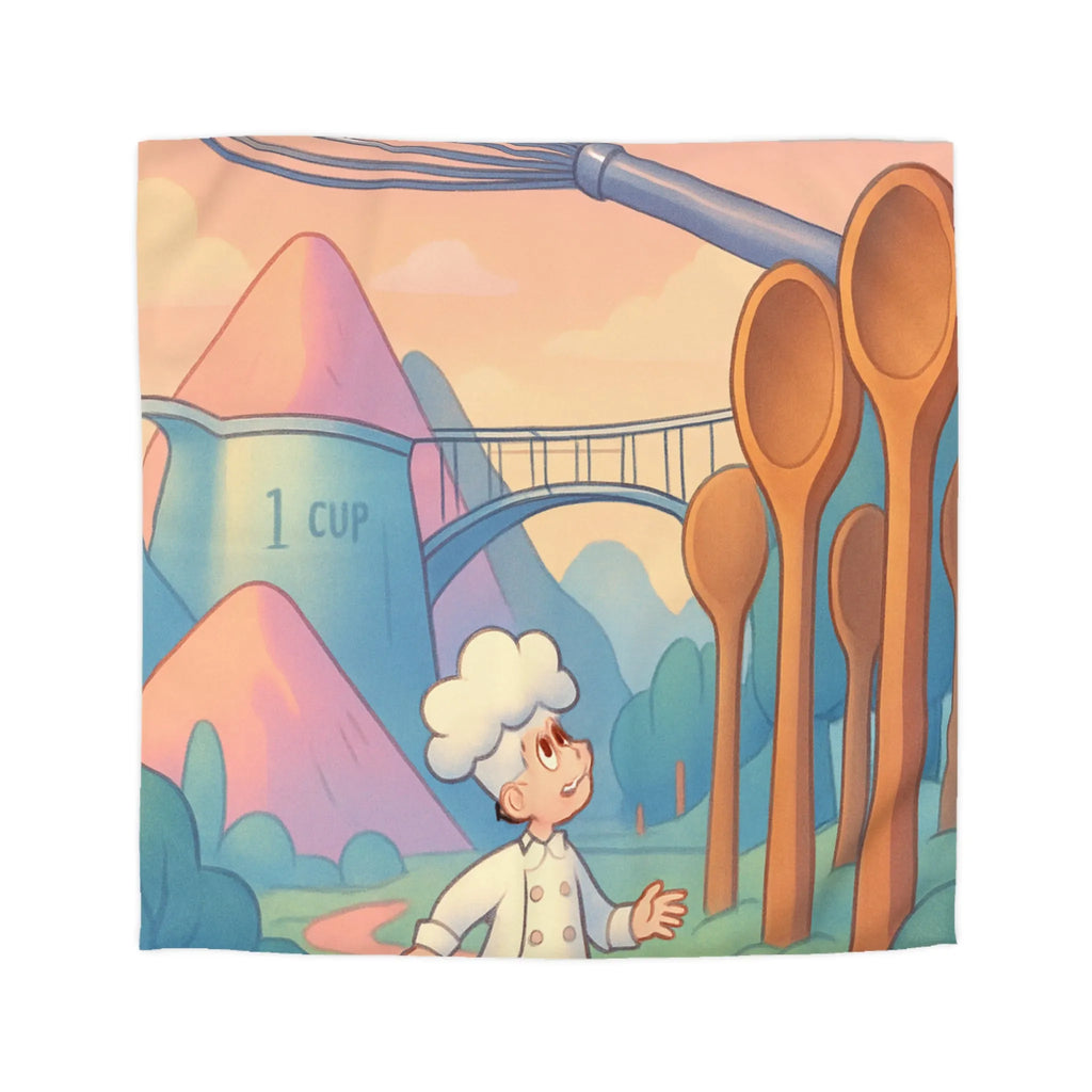 Housse de couette fantaisie chefs rêveurs et paysages de cuisine magiques pour enfants