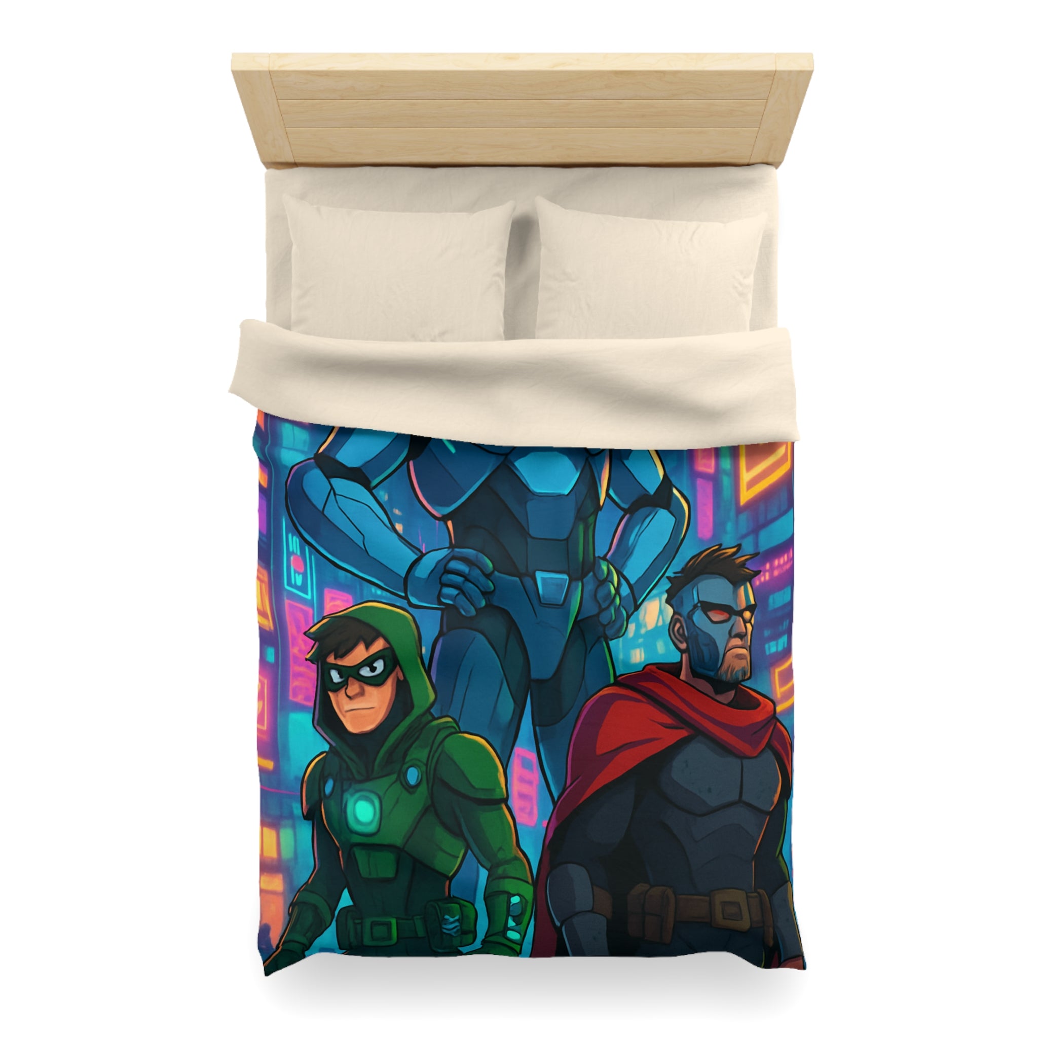 Housse de Couette Microfibre Illustration Unique Design Moderne Décoration Intérieure Raffinée