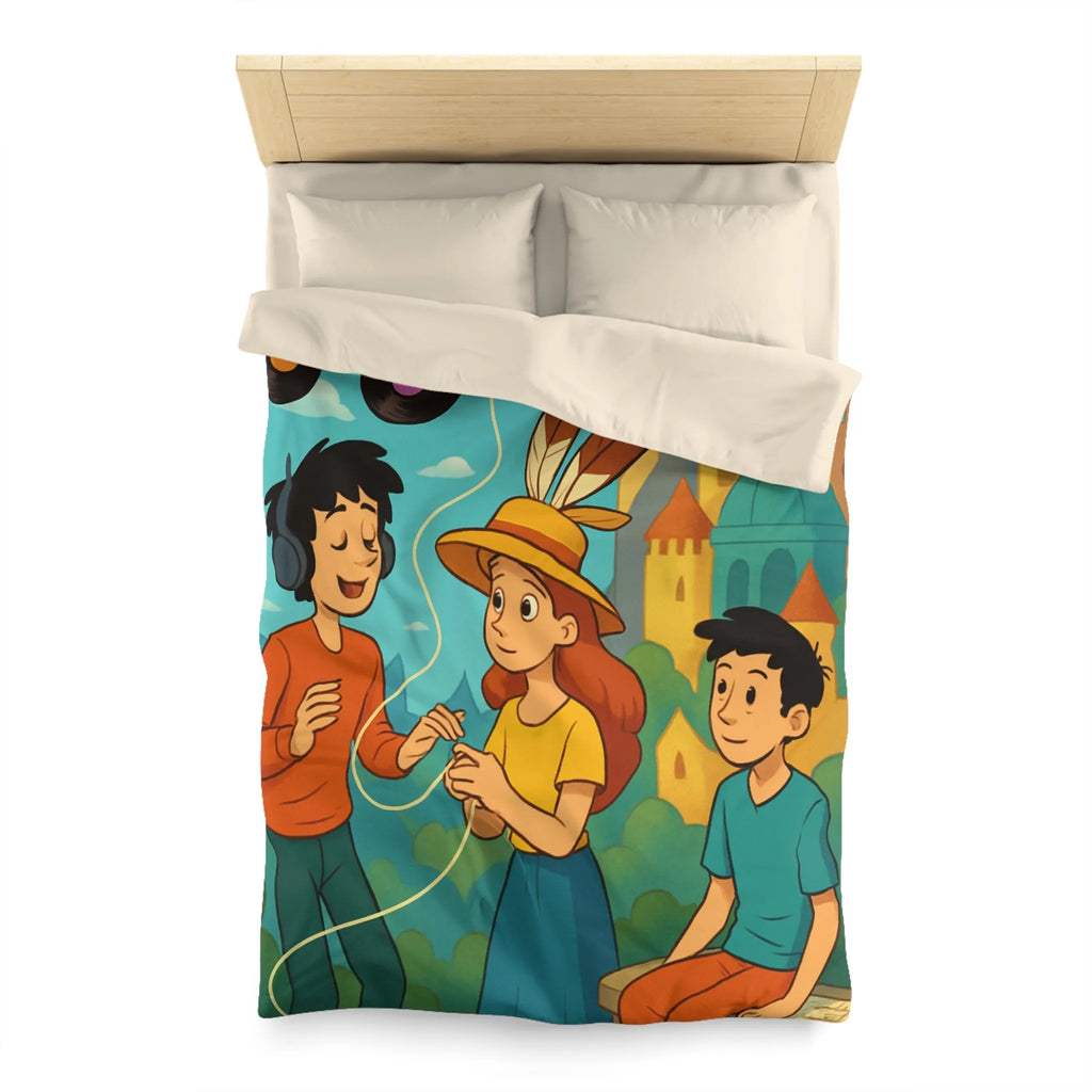 Contes Enchantés: Douce Mélodie et Château Coloré sur Housse de Couette Enfant