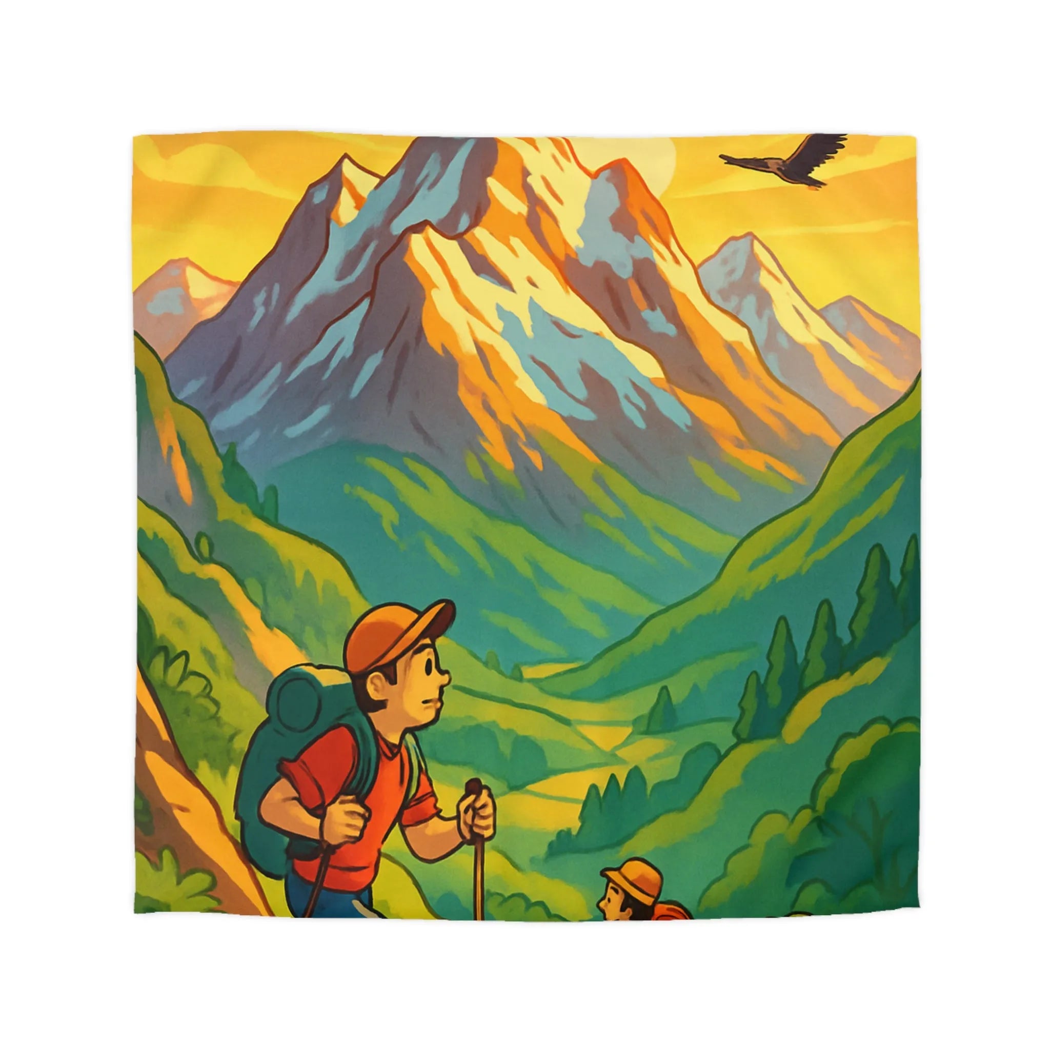 Explorez les sommets alpins en randonnée avec des aigles majestueux et un lever de soleil