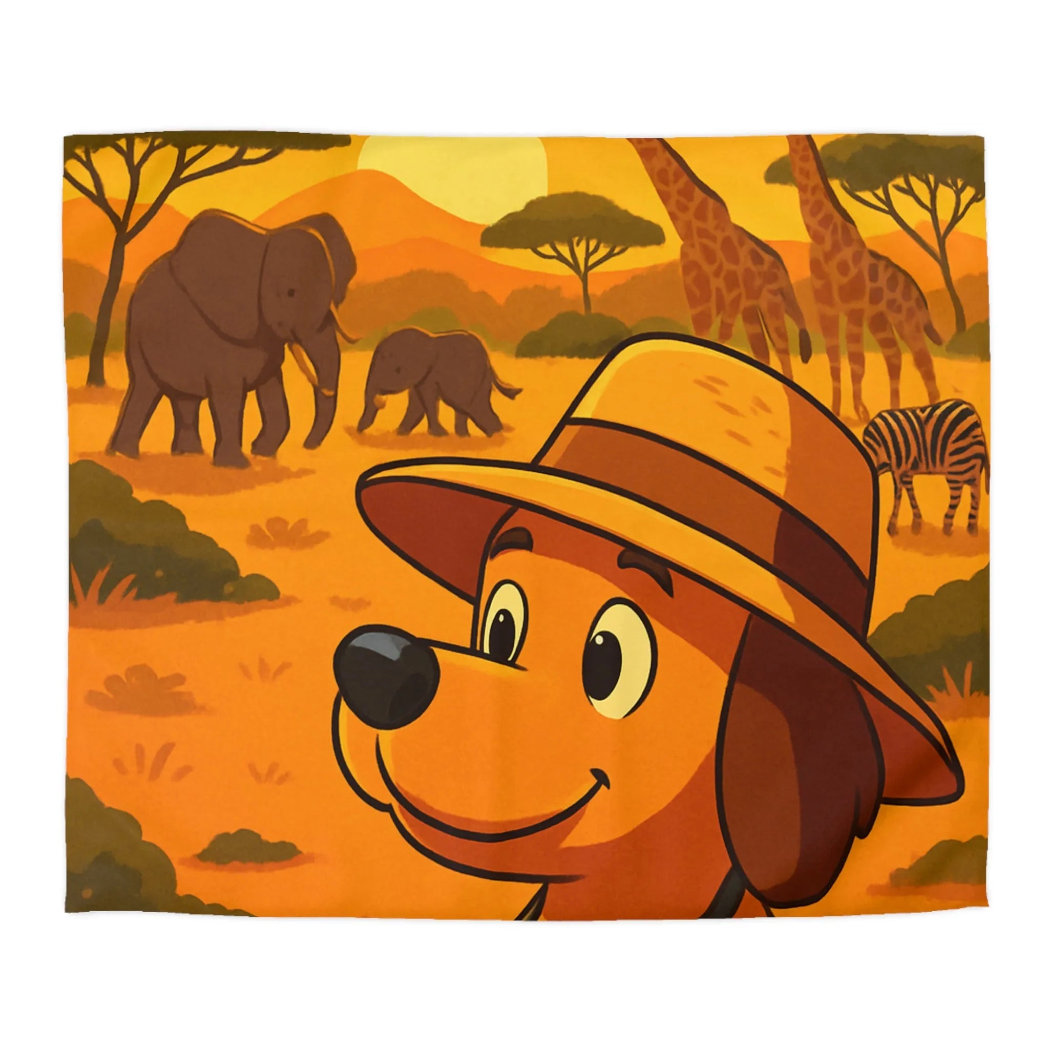 Explorez l'Afrique avec chien mignon et paysages magnifiques pour enfants aventureux