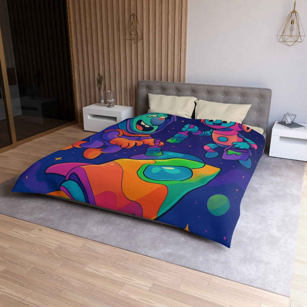 Housse de Couette Microfibre Art Graphique Contemporain Style Décoratif Chambre Tendance