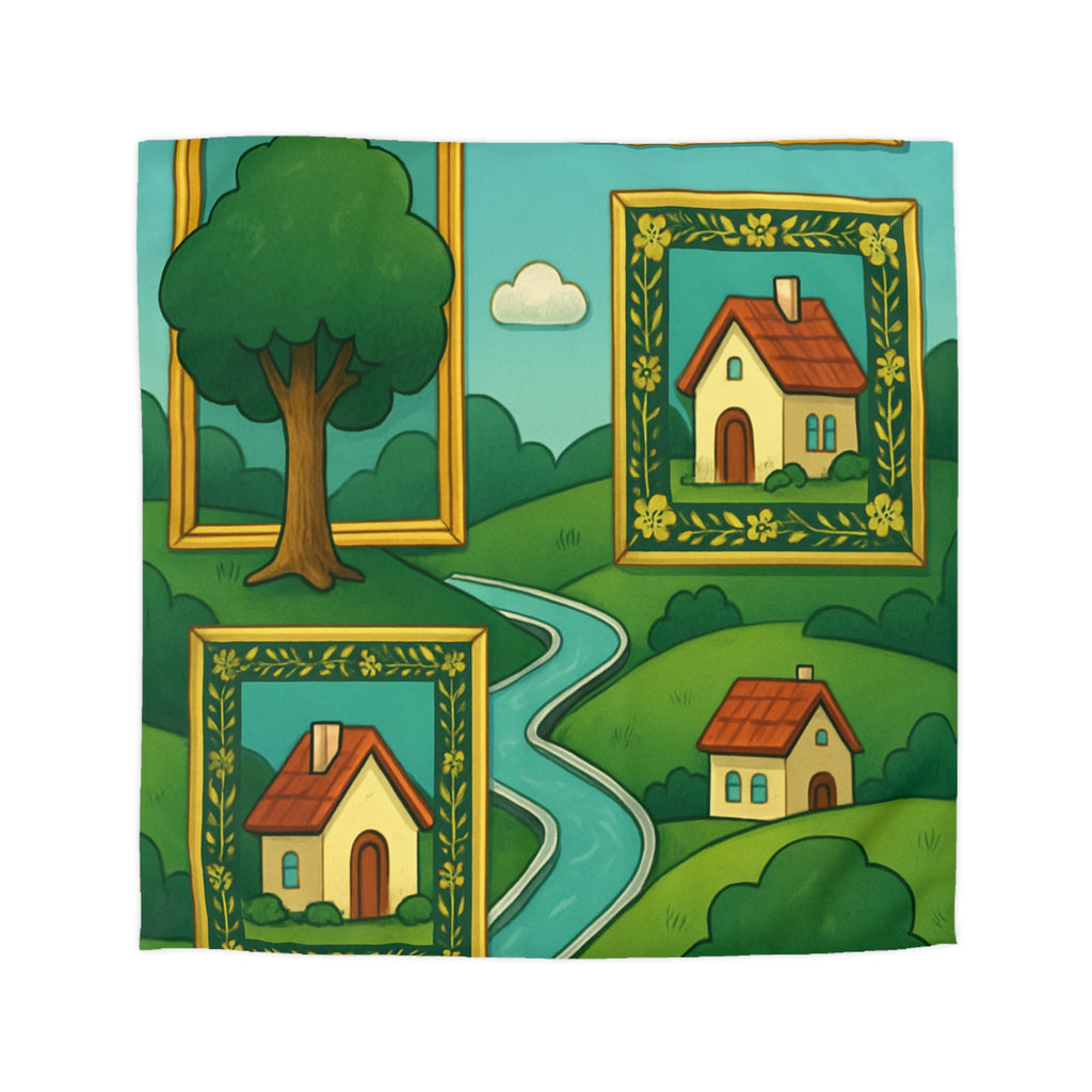 Housse de Couette Microfibre Design Artistique Moderne Décoration Chambre Confort Premium