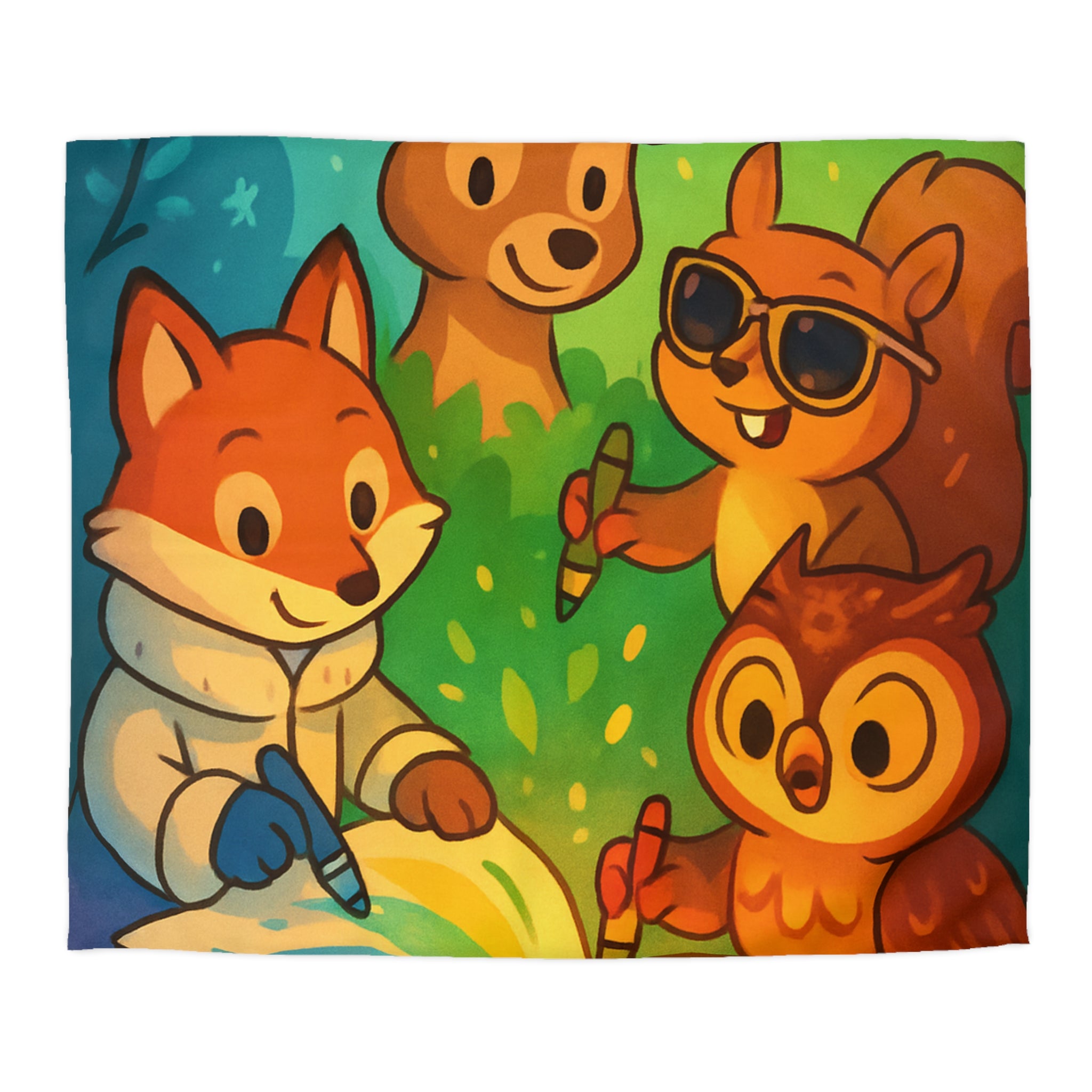 Housse de Couette Microfibre Illustration Unique Design Moderne Décoration Intérieure Raffinée