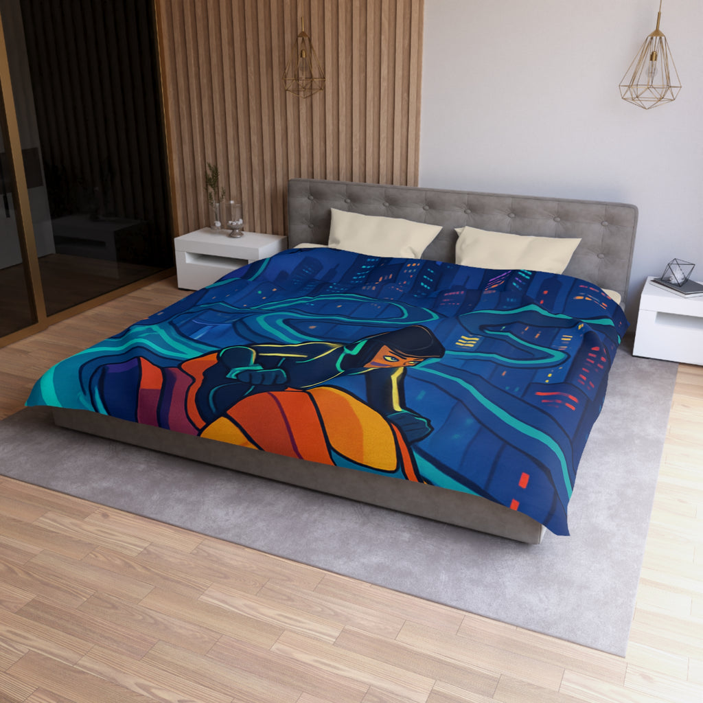 Housse de Couette Microfibre Design Artistique Moderne Décoration Chambre Confort Doux Qualité Premium