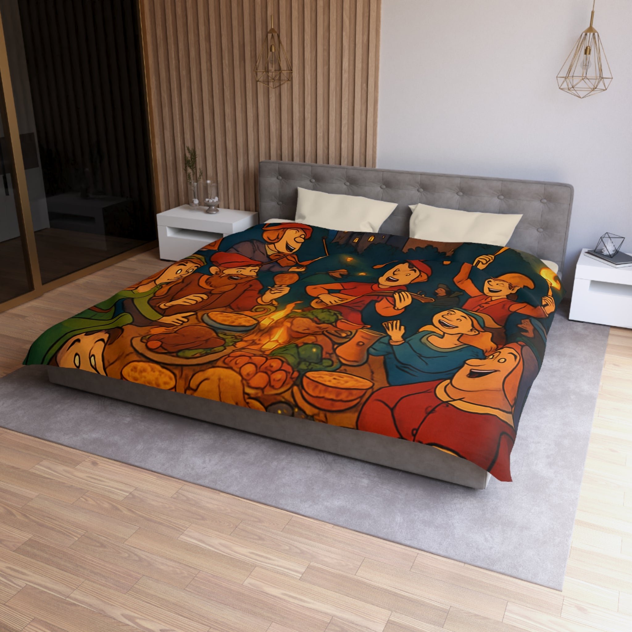 Housse de Couette Microfibre Design Artistique Moderne Décoration Chambre Confort Premium