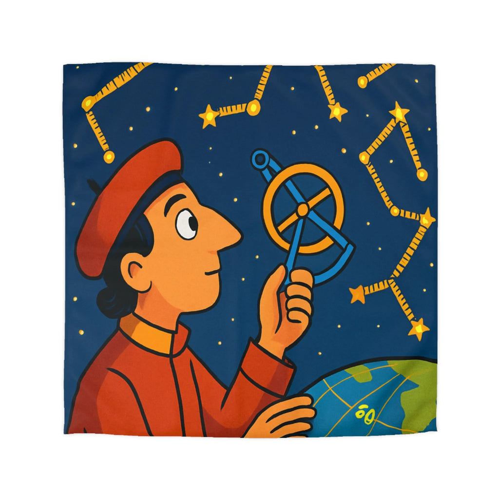 Housse de couette astronomie éducative avec constellations étoilées dans une nuit étoilée