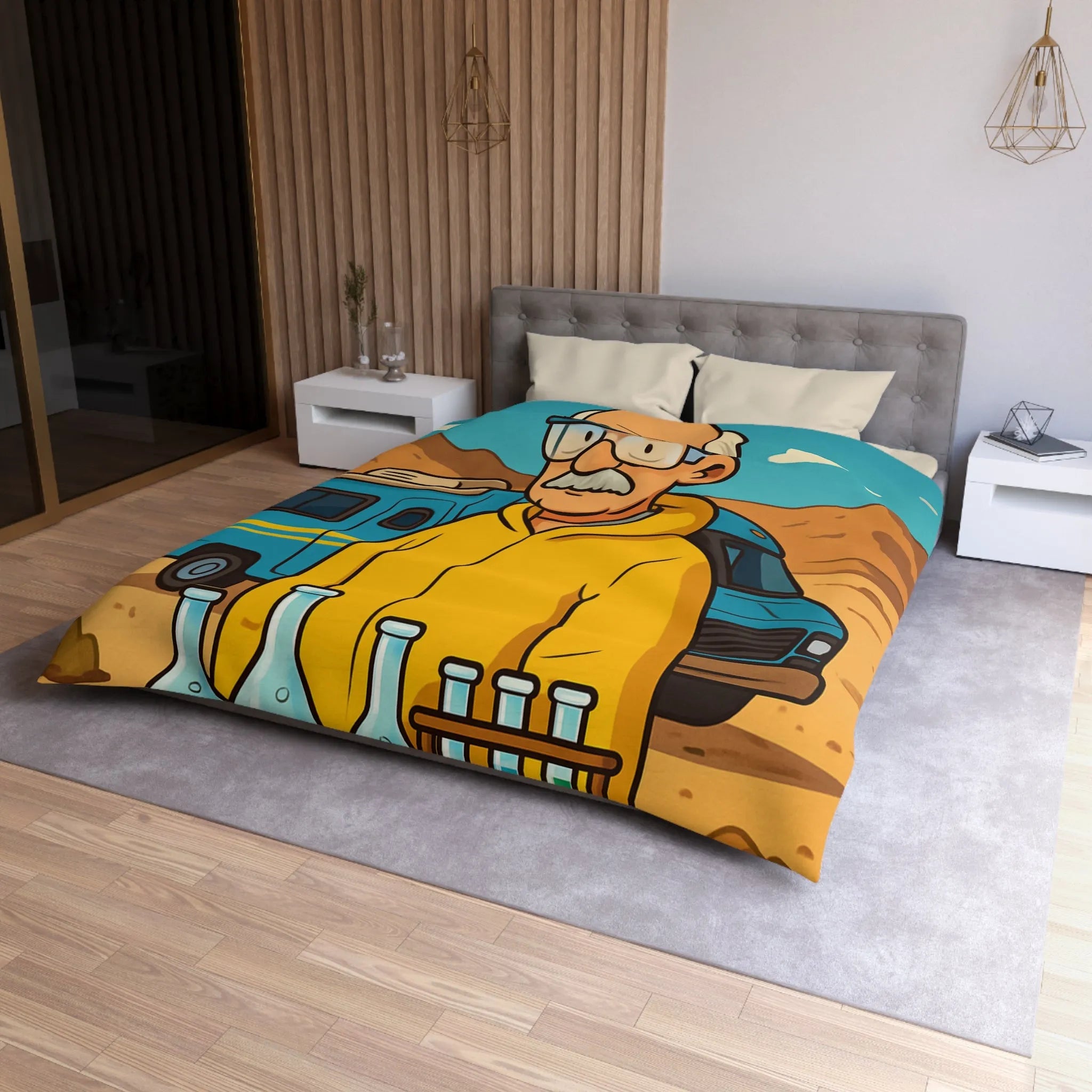 Housse de Couette Microfibre Art Graphique Contemporain Style Décoratif Chambre Tendance