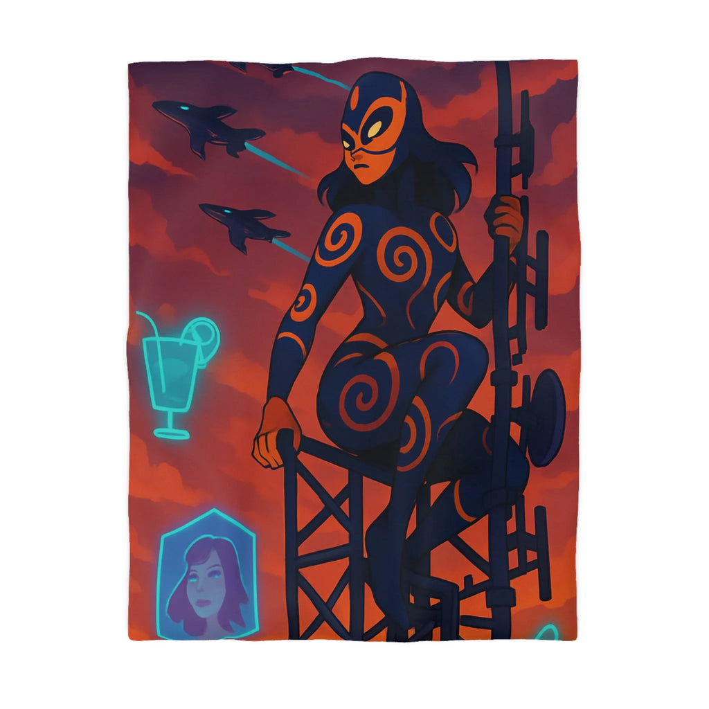 Housse de Couette Microfibre Art Graphique Contemporain Style Décoratif Chambre Tendance