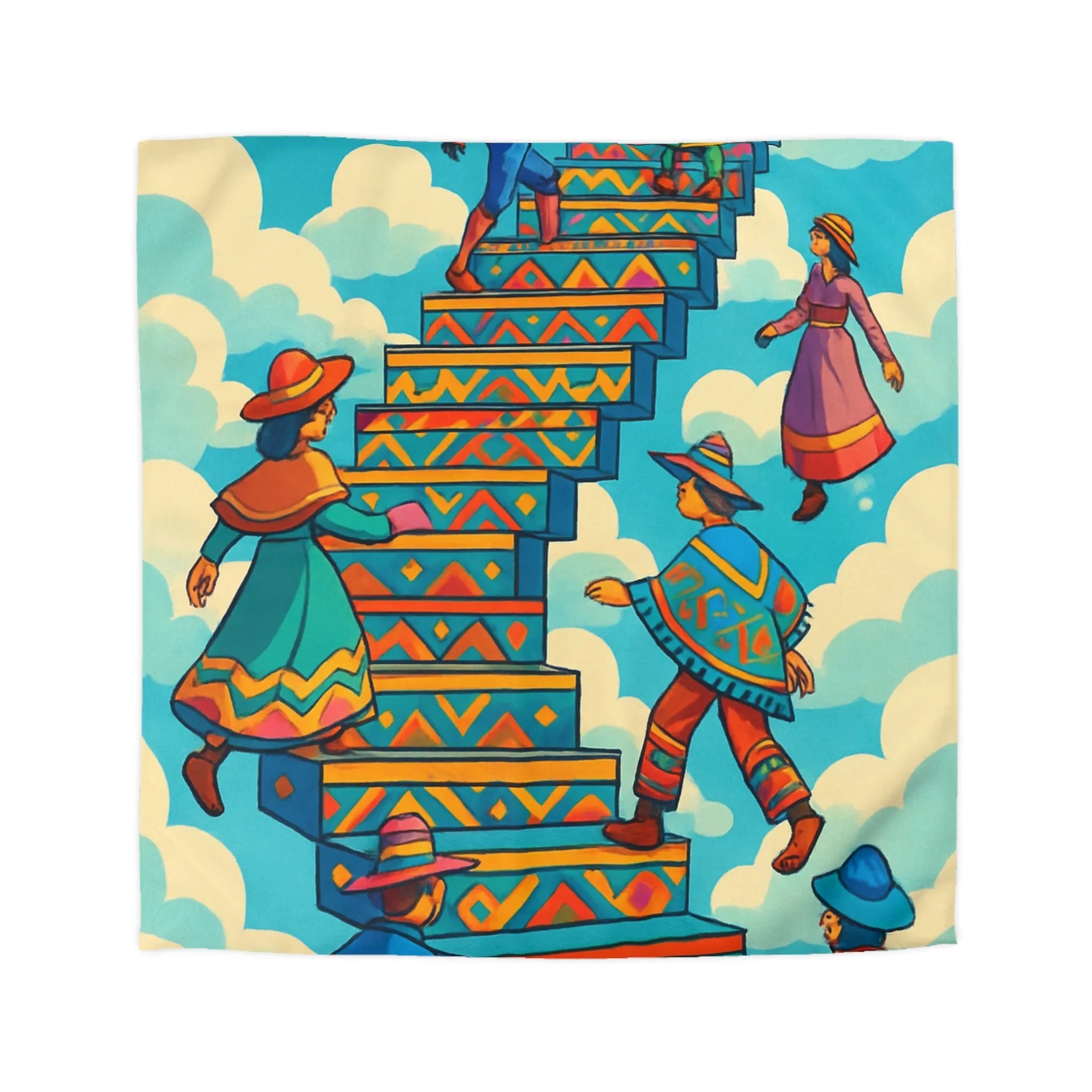 Housse de Couette Microfibre Art Graphique Contemporain Style Décoratif Chambre Tendance