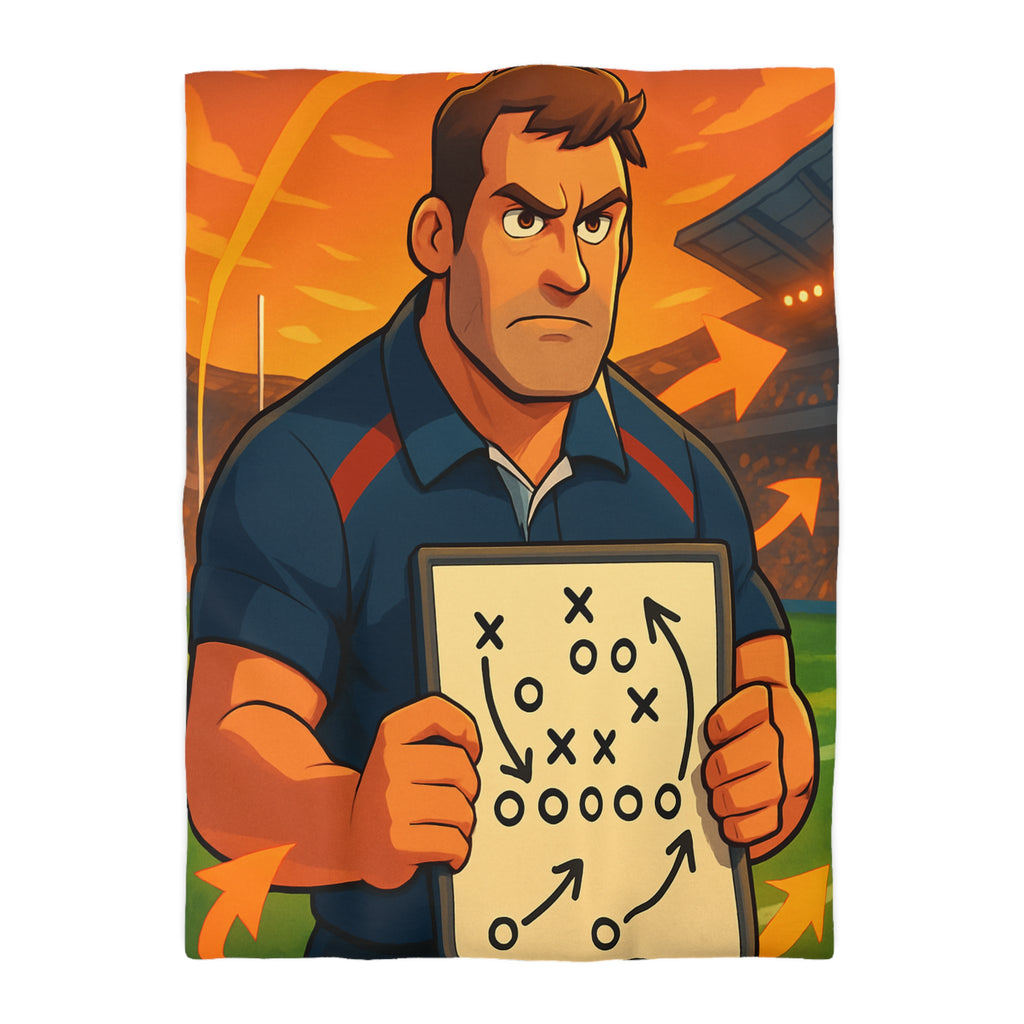 Housse de Couette Tactique de Rugby Coach Dynamique pour Chambre Thématique Sport