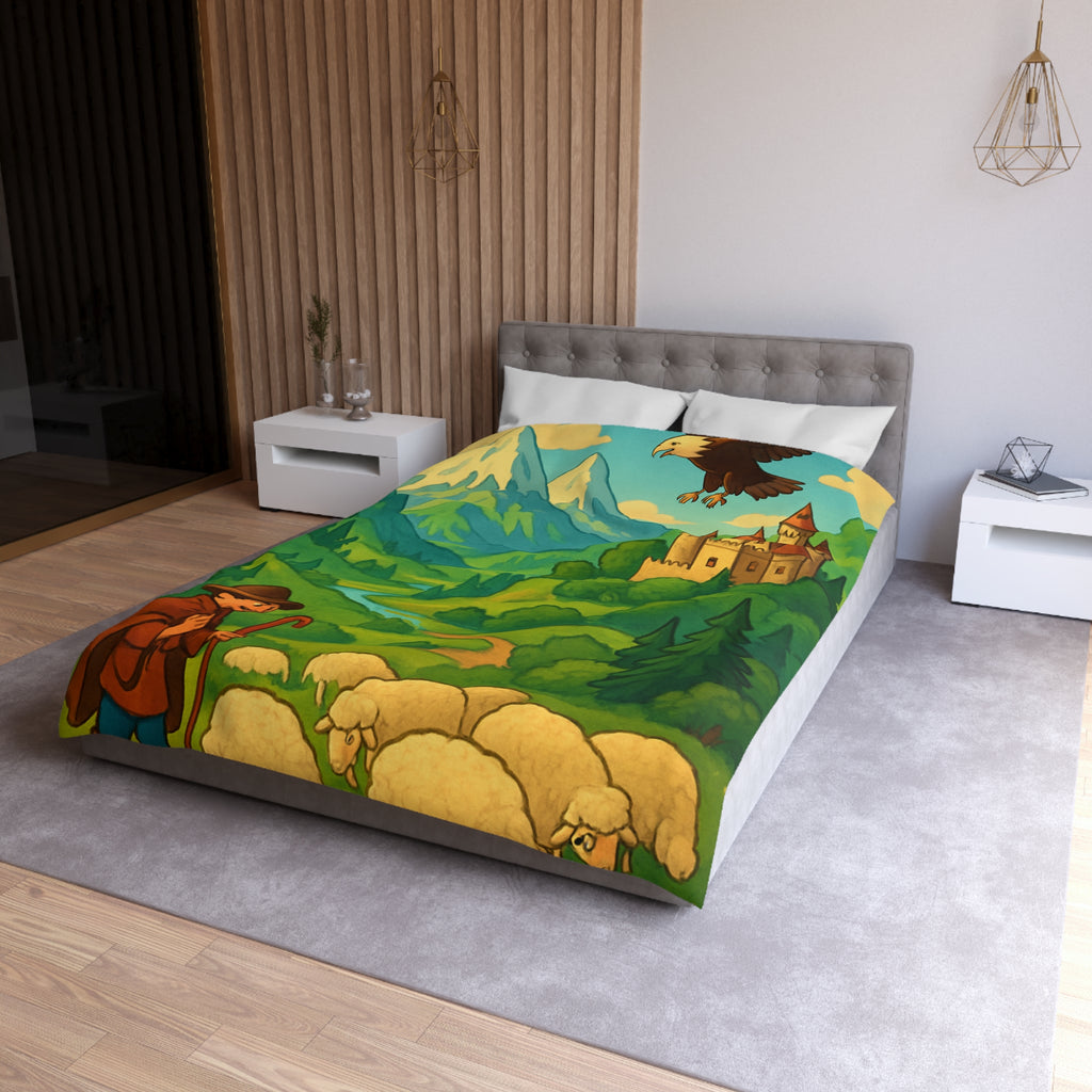 Housse de Couette Microfibre Design Artistique Moderne Décoration Chambre Confort Premium