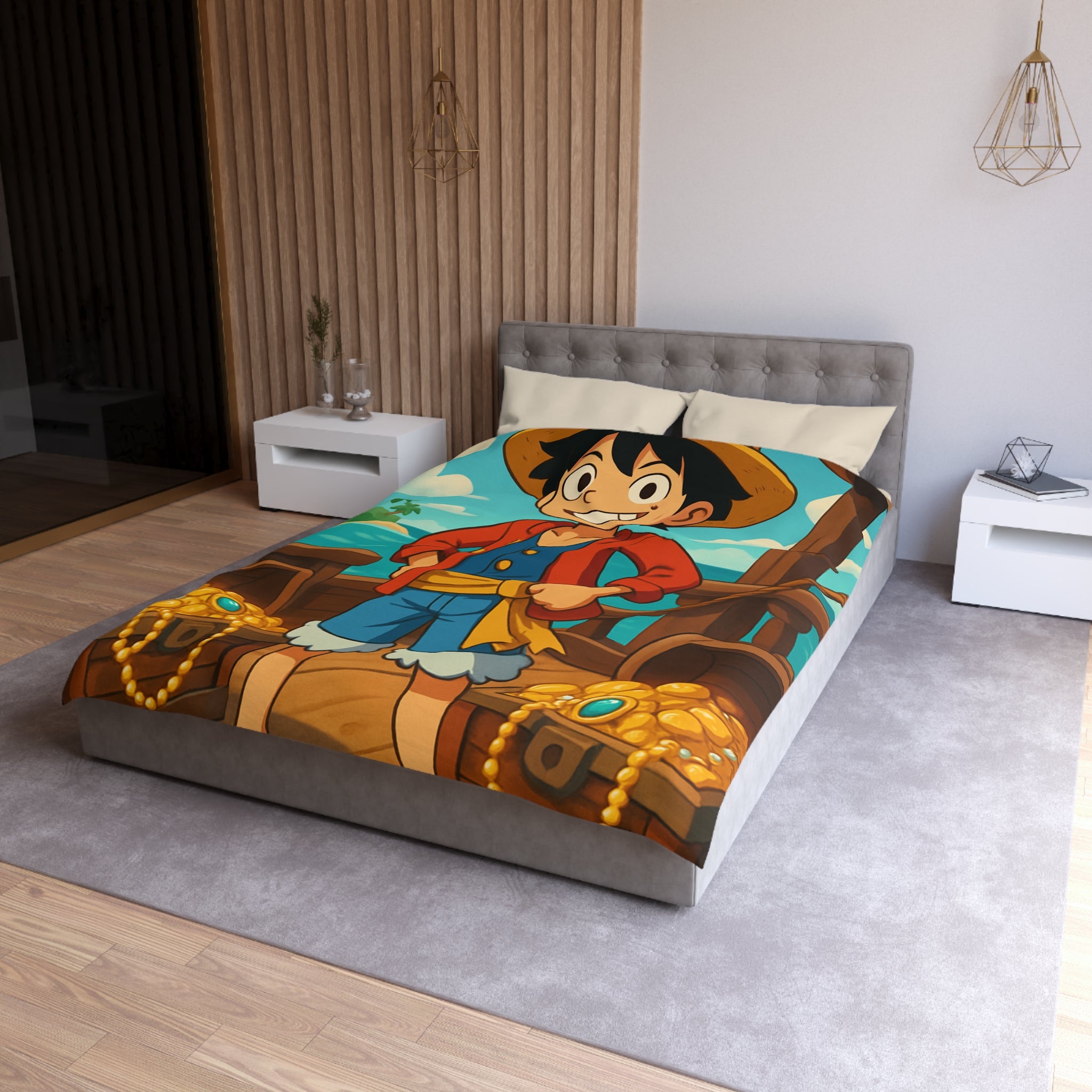 Housse de Couette Microfibre Motif Créatif Original Style Contemporain Chambre Élégante