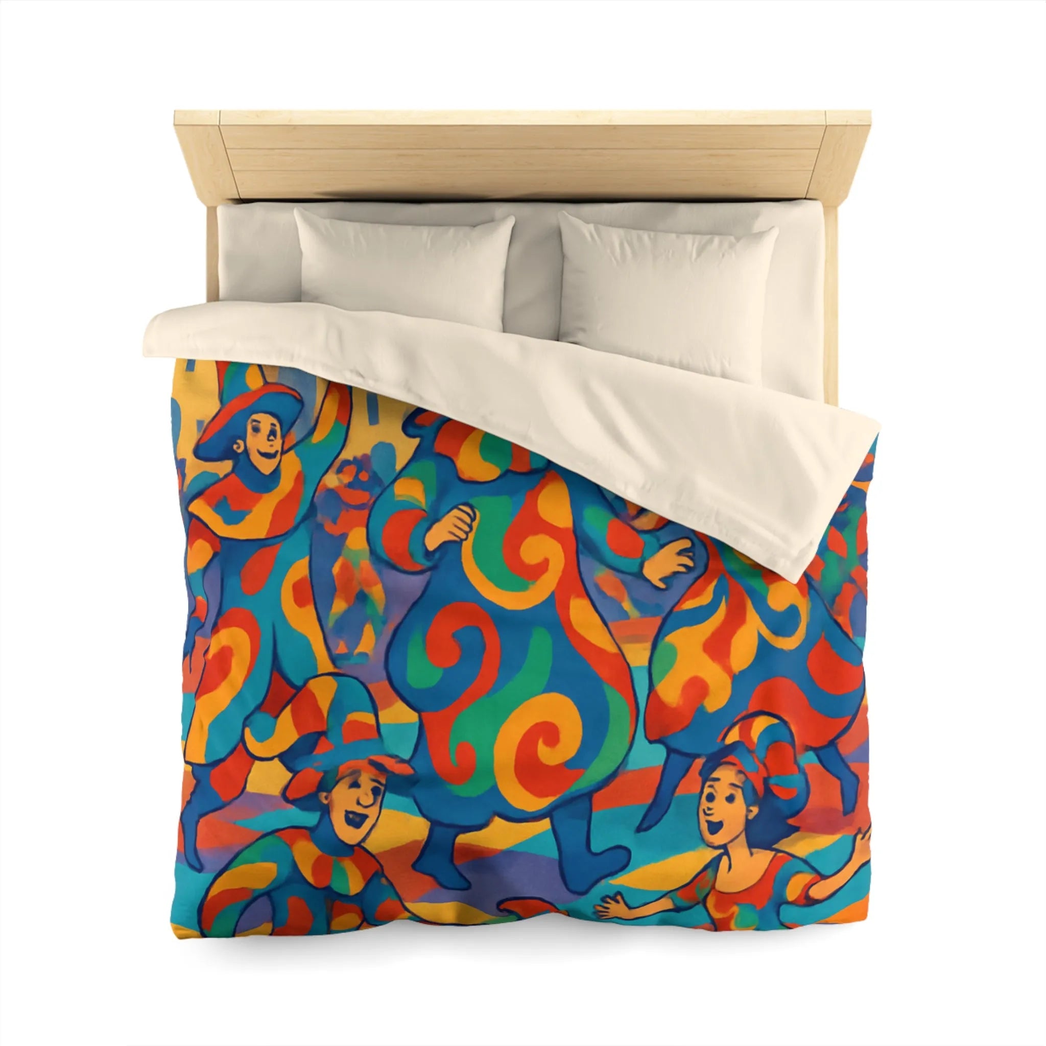 Housse de couette colorée avec motifs de carnaval vibrants pour ambiance festive et joyeuse