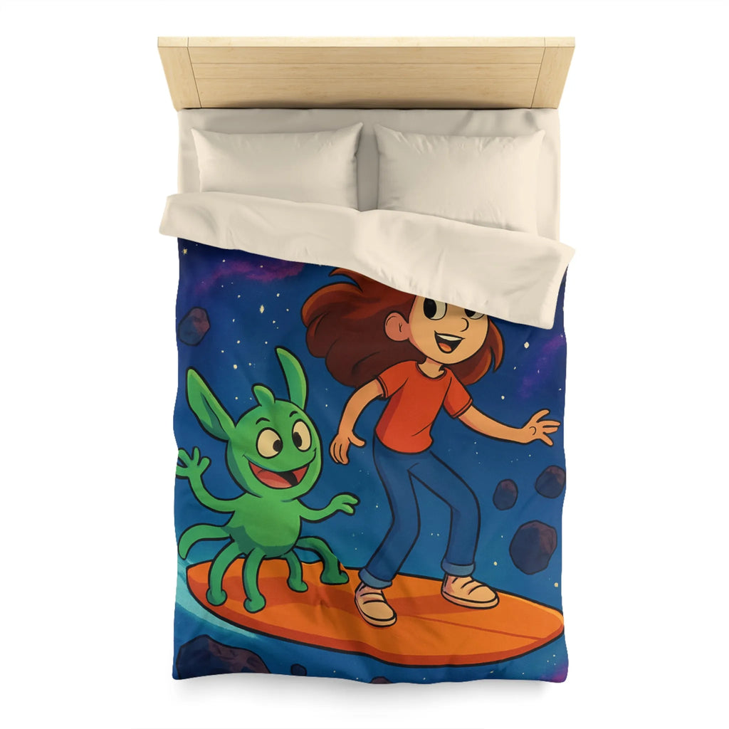 Explorez l’univers avec cette housse de couette lumineuse pour enfants, style aventure cosmique