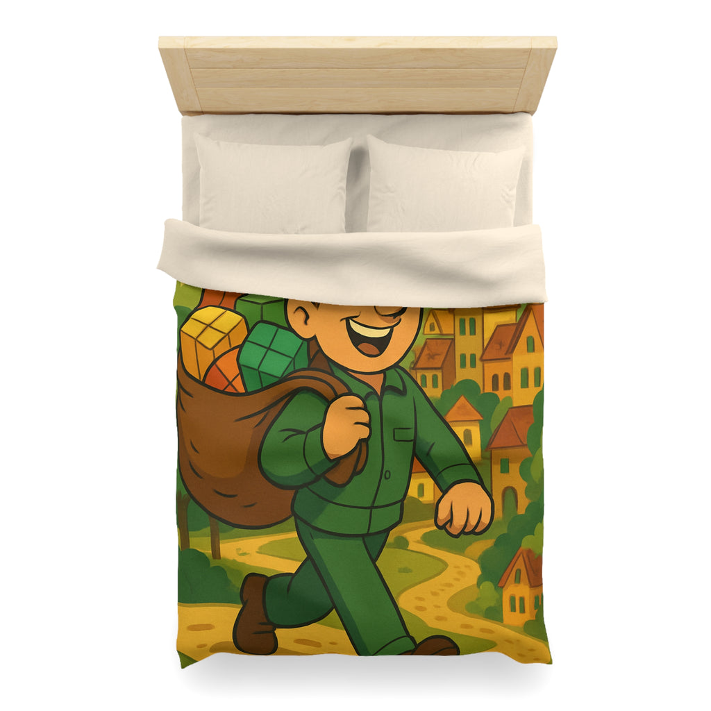 Housse de Couette Microfibre Motif Créatif Original Style Contemporain Chambre Élégante