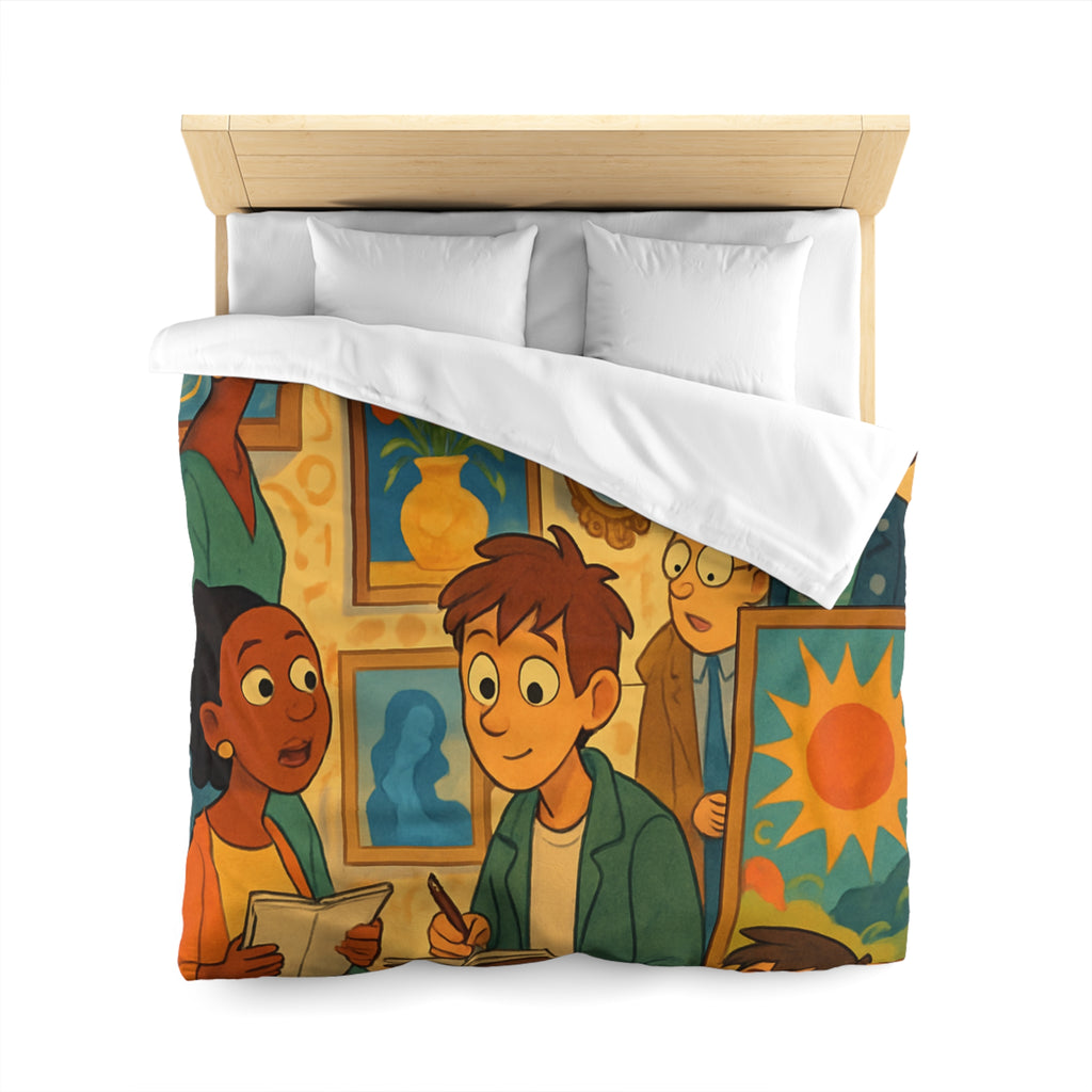 Housse de Couette Microfibre Design Artistique Moderne Décoration Chambre Confort Premium