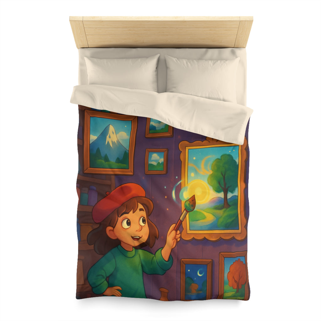 Housse de Couette Microfibre Illustration Unique Design Moderne Décoration Intérieure Raffinée