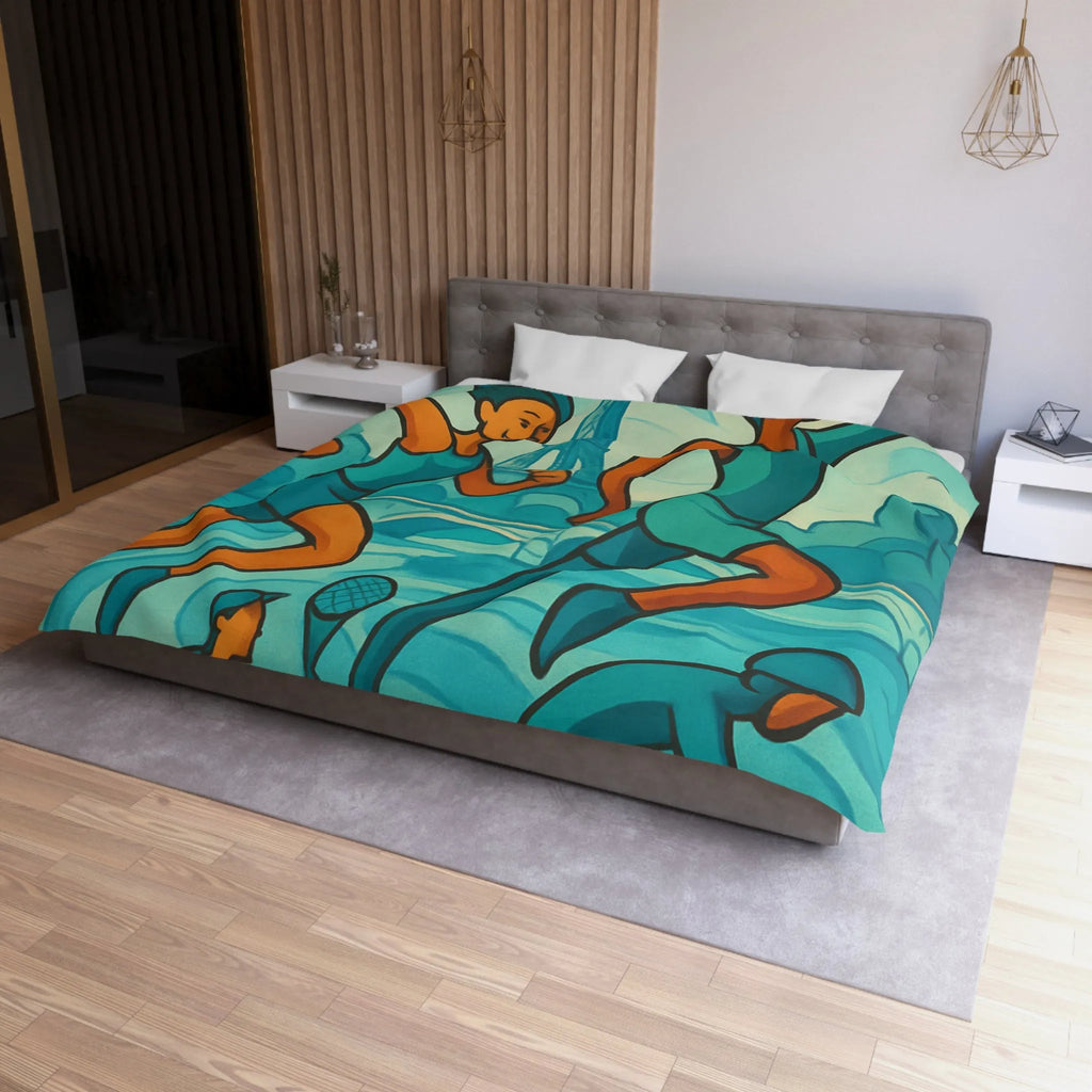 Housse de Couette Athlétique Inspirée par Sports Dynamiques Paris avec Tour Eiffel