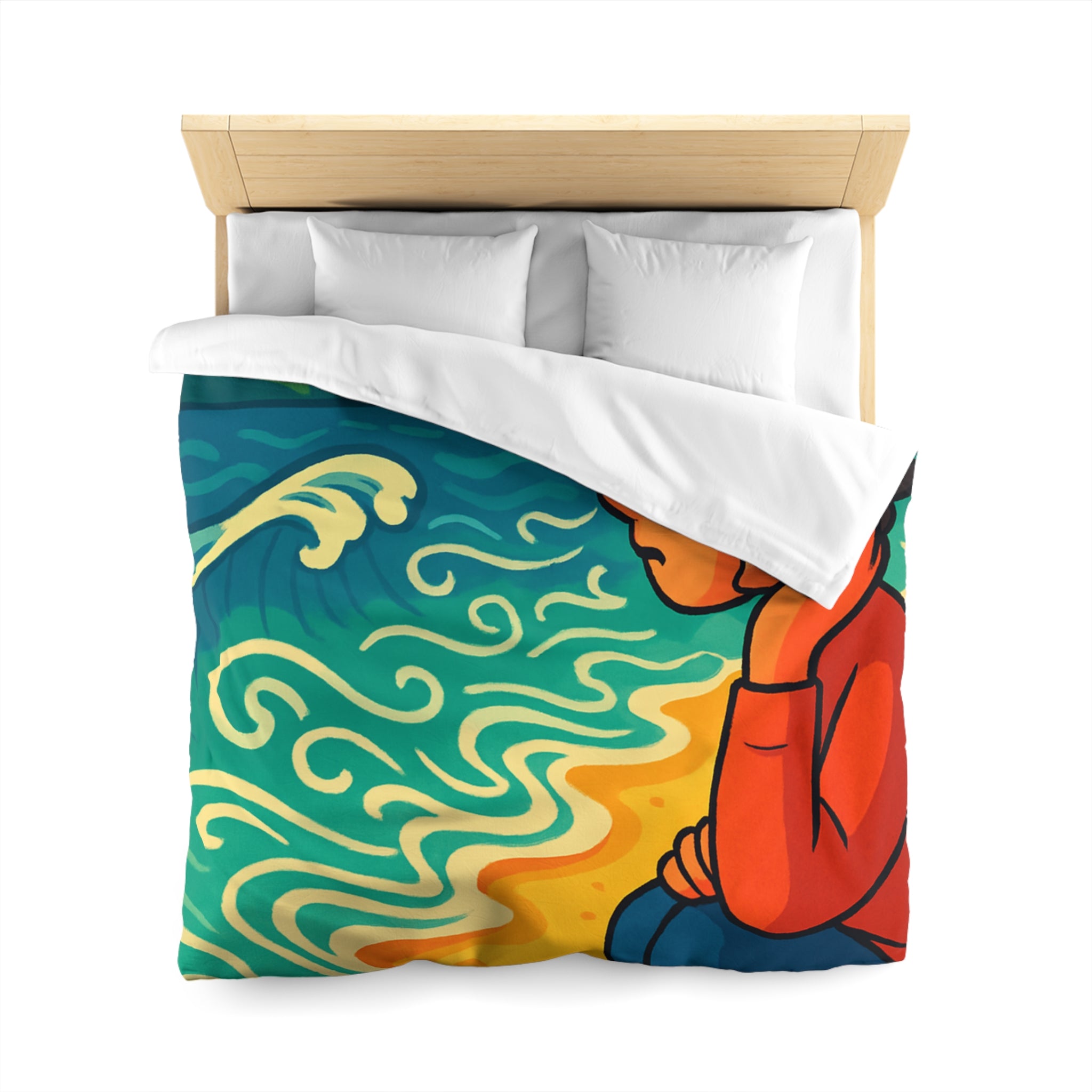 Housse de Couette Microfibre Design Artistique Moderne Décoration Chambre Confort Premium