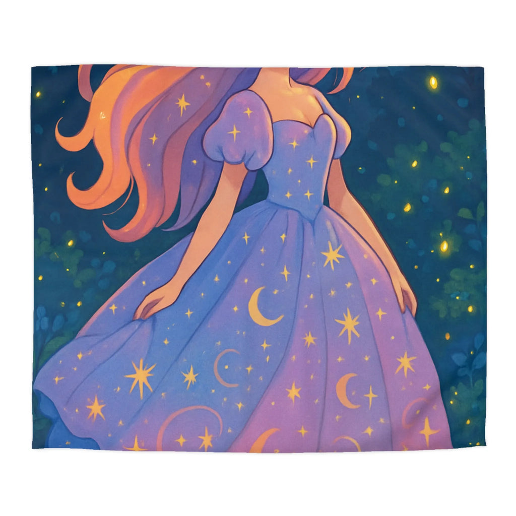 Housse de couette avec motif étoilé de princesse féerique dans la nuit enchantée